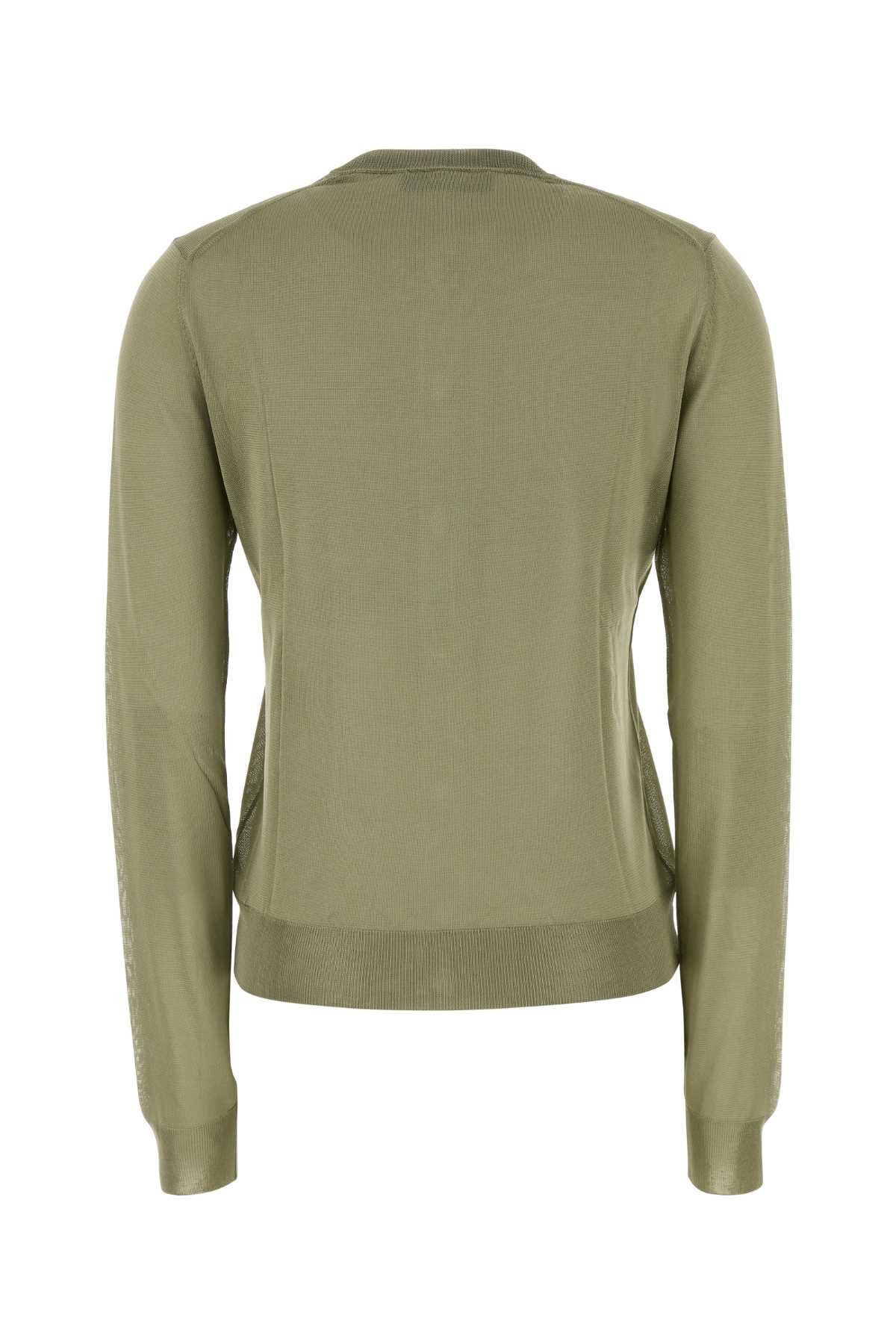 Fendi Sage Green Stretch Viscose Blend Cardigan Size M / US 6-8 / IT 42-44 - 2 Thumbnail