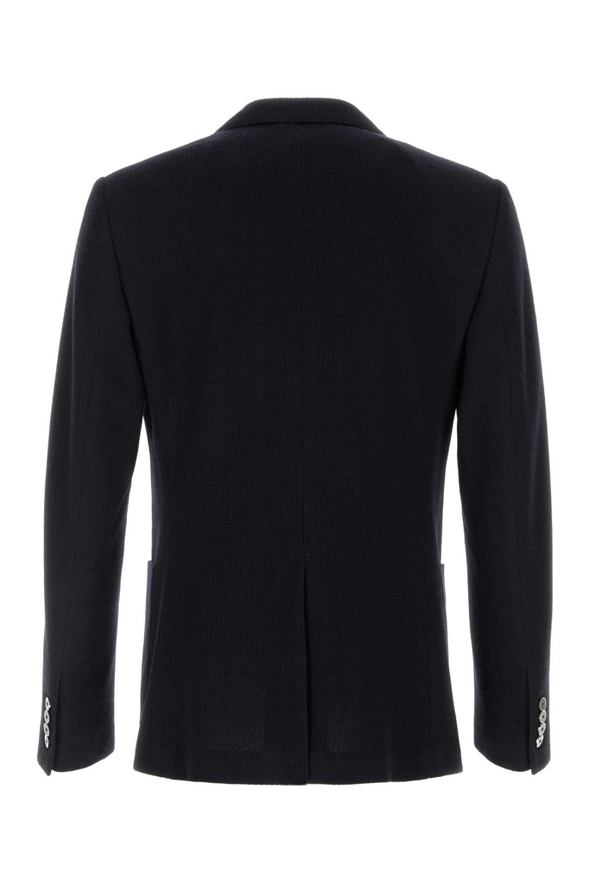 Dolce & Gabbana Dark Blue Wool Blend Blazer Size US M / EU 48-50 / 2 - 2 Thumbnail