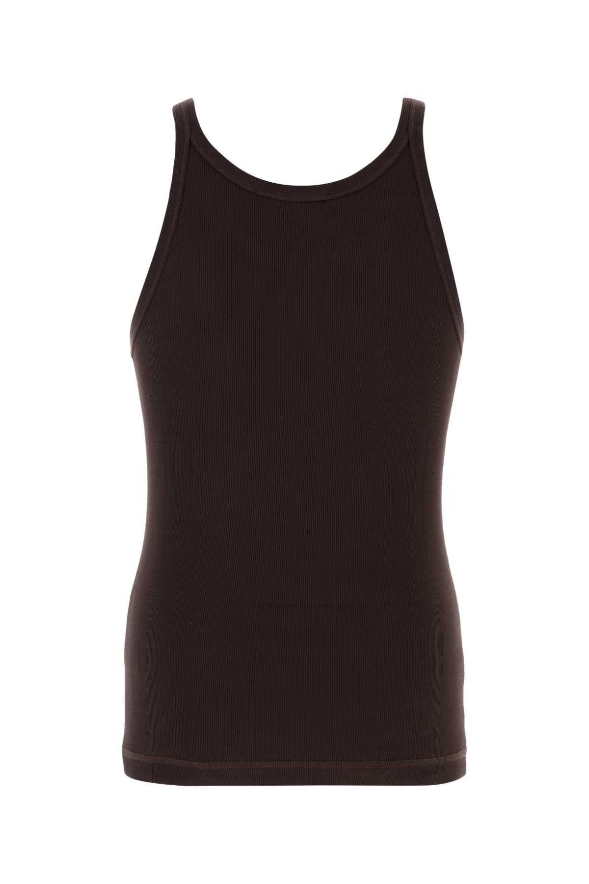 Dolce & Gabbana Chocolate Cotton Tank Top Size US M / EU 48-50 / 2 - 2 Thumbnail