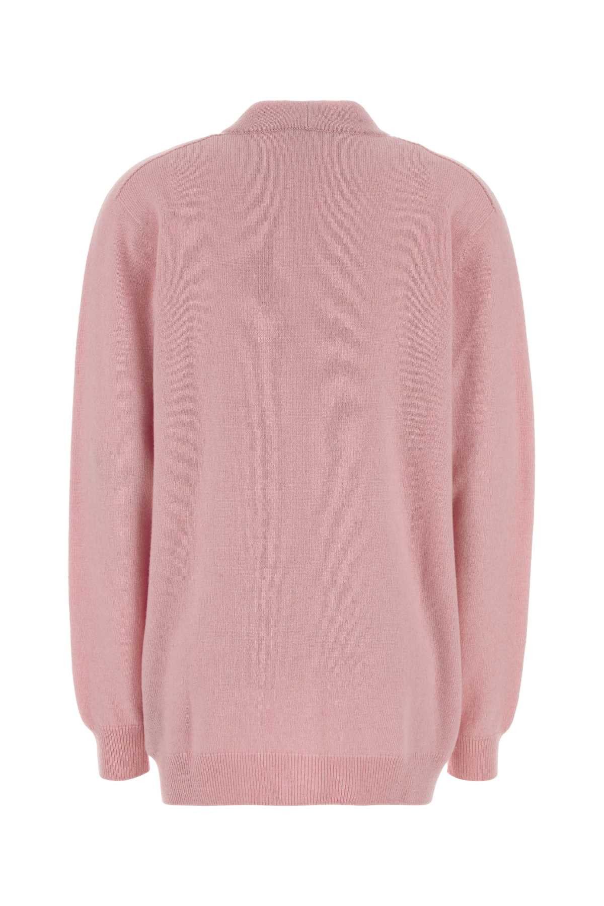 Balmain Pink Cashmere And Wool Cardigan Size XS / US 0-2 / IT 36-38 - 2 Thumbnail