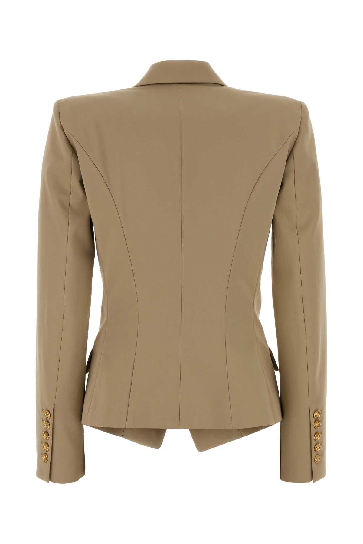 Balmain Beige Gabardine Blazer Size S / US 4 / IT 40 - 2 Thumbnail