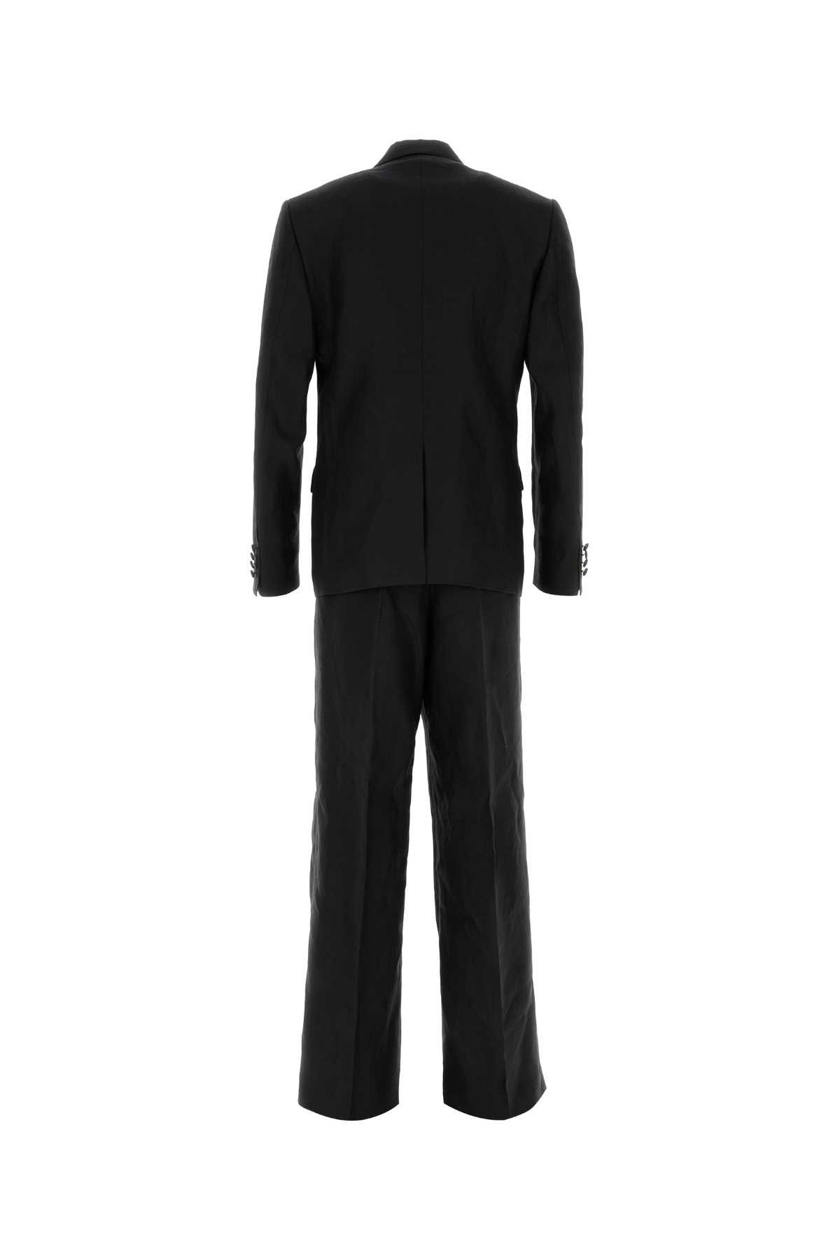 Dolce & Gabbana Black Linen Blend Suit Size US M / EU 48-50 / 2 - 2 Thumbnail