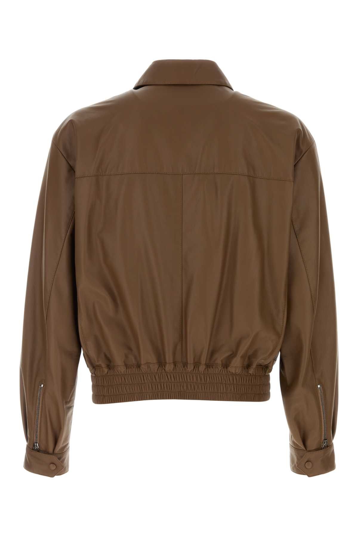 Giorgio Armani Brown Leather Jacket Size US M / EU 48-50 / 2 - 2 Thumbnail