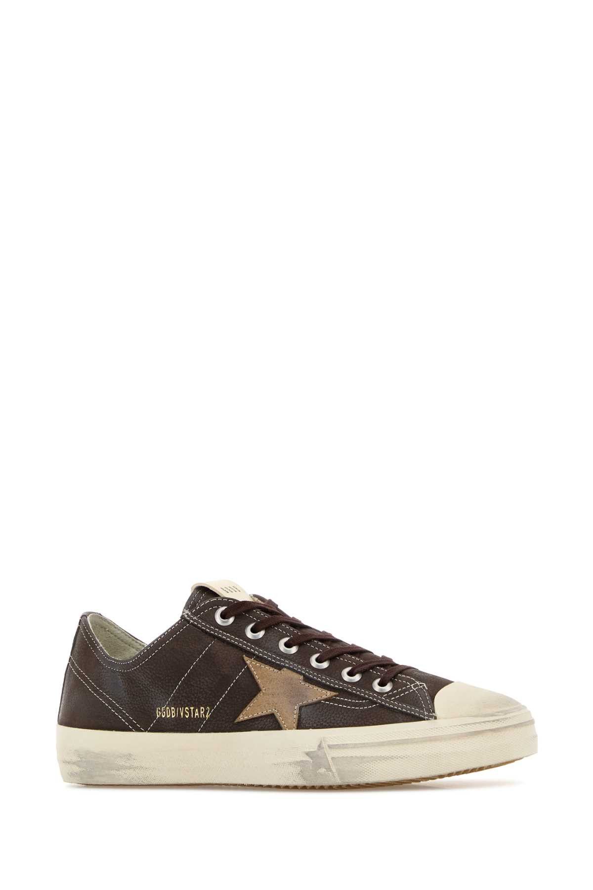 Golden Goose Chocolate Leather V-Star 2 Sneakers Size US 8 / EU 41 - 2 Thumbnail