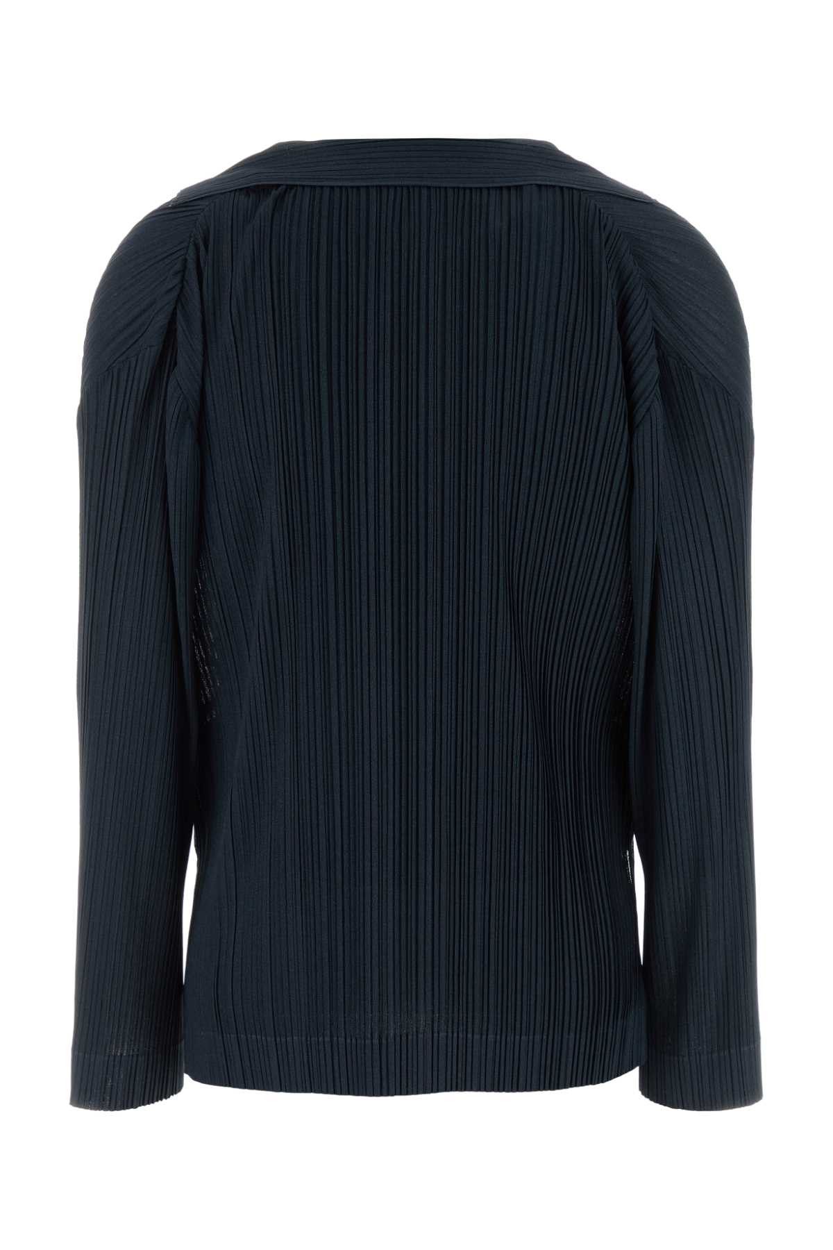 Giorgio Armani Navy Blue Jersey Blouse Size M / US 6-8 / IT 42-44 - 2 Thumbnail