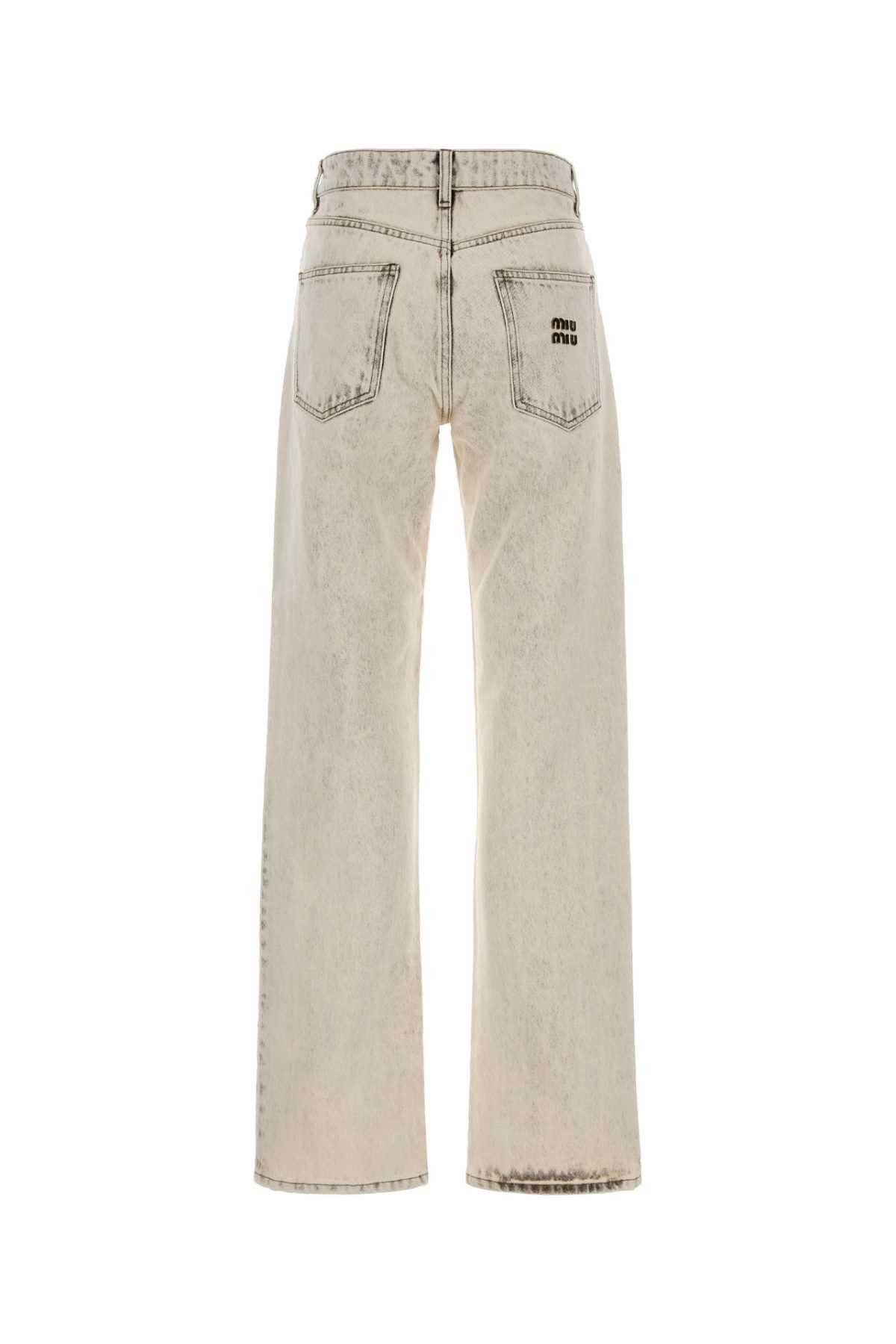 Miu Miu Ivory Denim Jeans Size 28" / US 6 / IT 42 - 2 Thumbnail