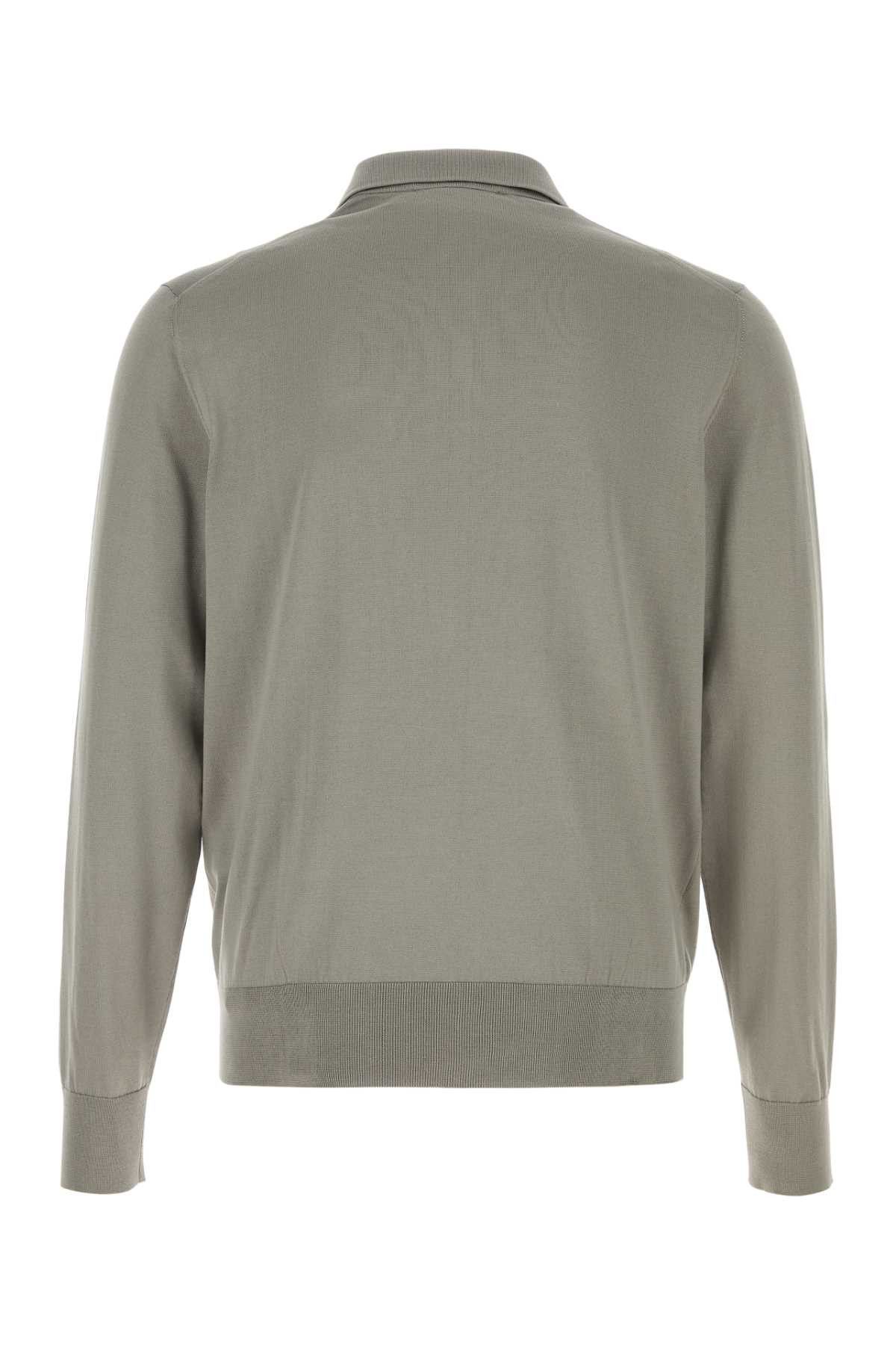 Dolce & Gabbana Grey Silk Polo Shirt Size US M / EU 48-50 / 2 - 2 Thumbnail