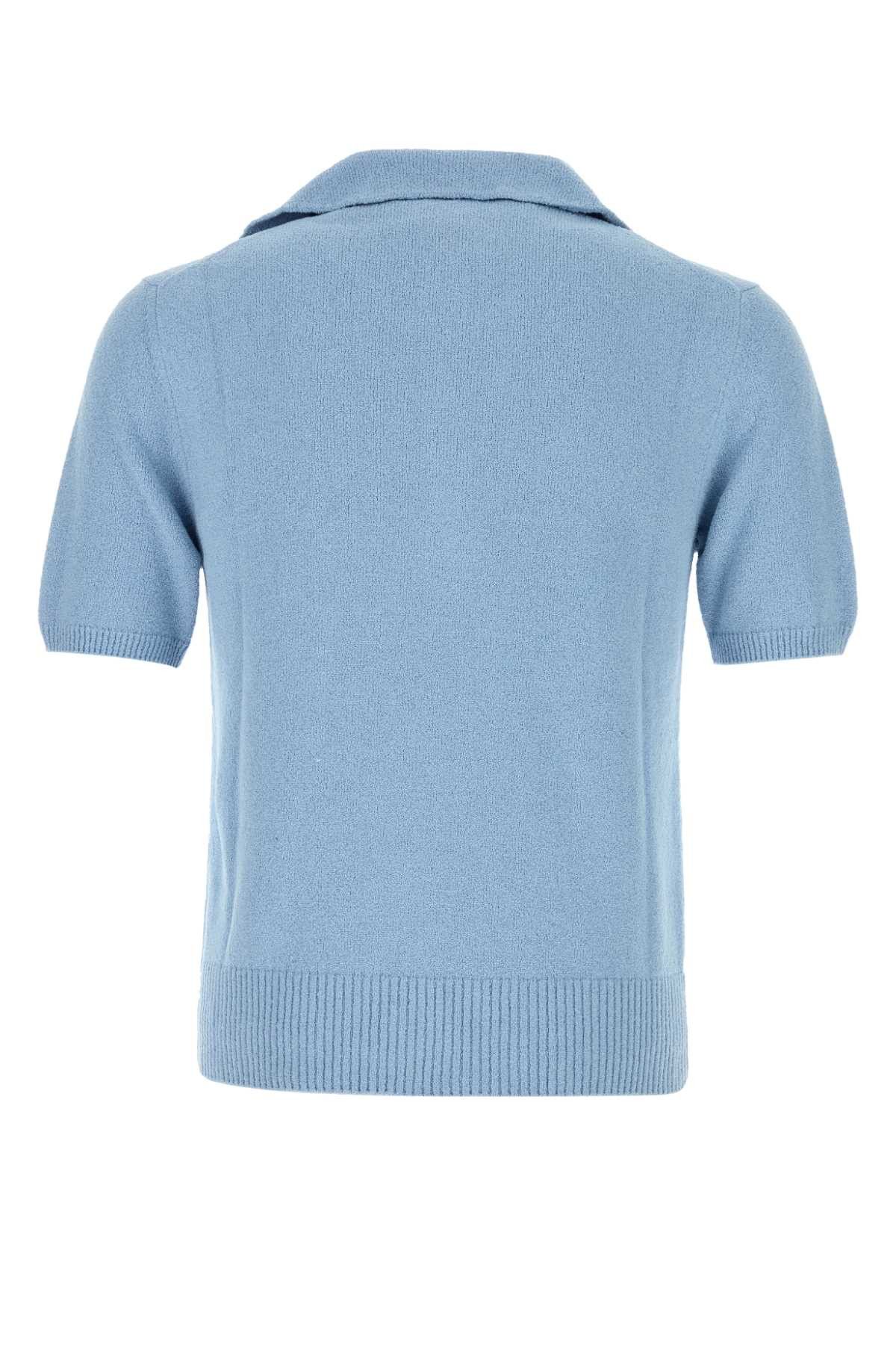 Dolce & Gabbana Light Blue Cotton Blend Polo Shirt Size US XL / EU 56 / 4 - 2 Thumbnail