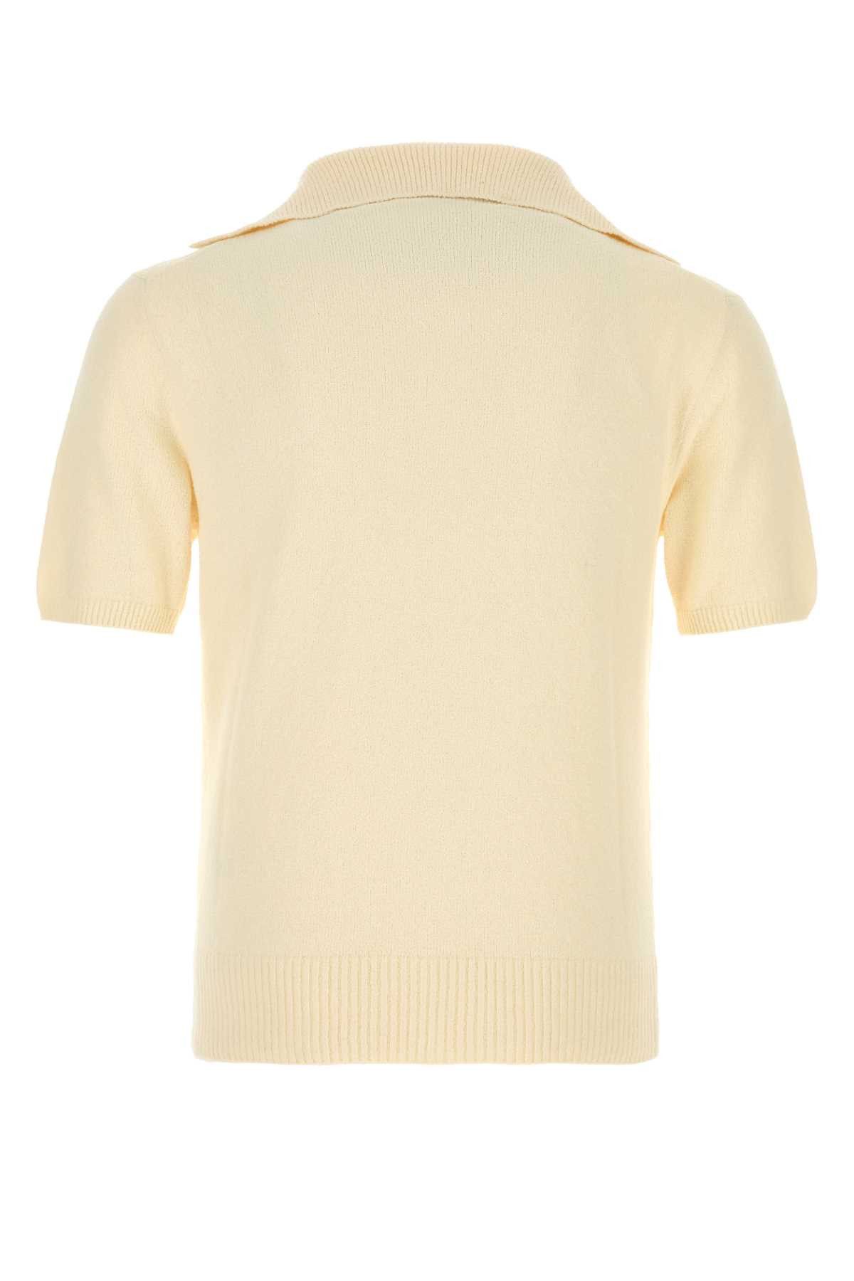 Dolce & Gabbana Cream Cotton Blend Polo Shirt Size US M / EU 48-50 / 2 - 2 Thumbnail