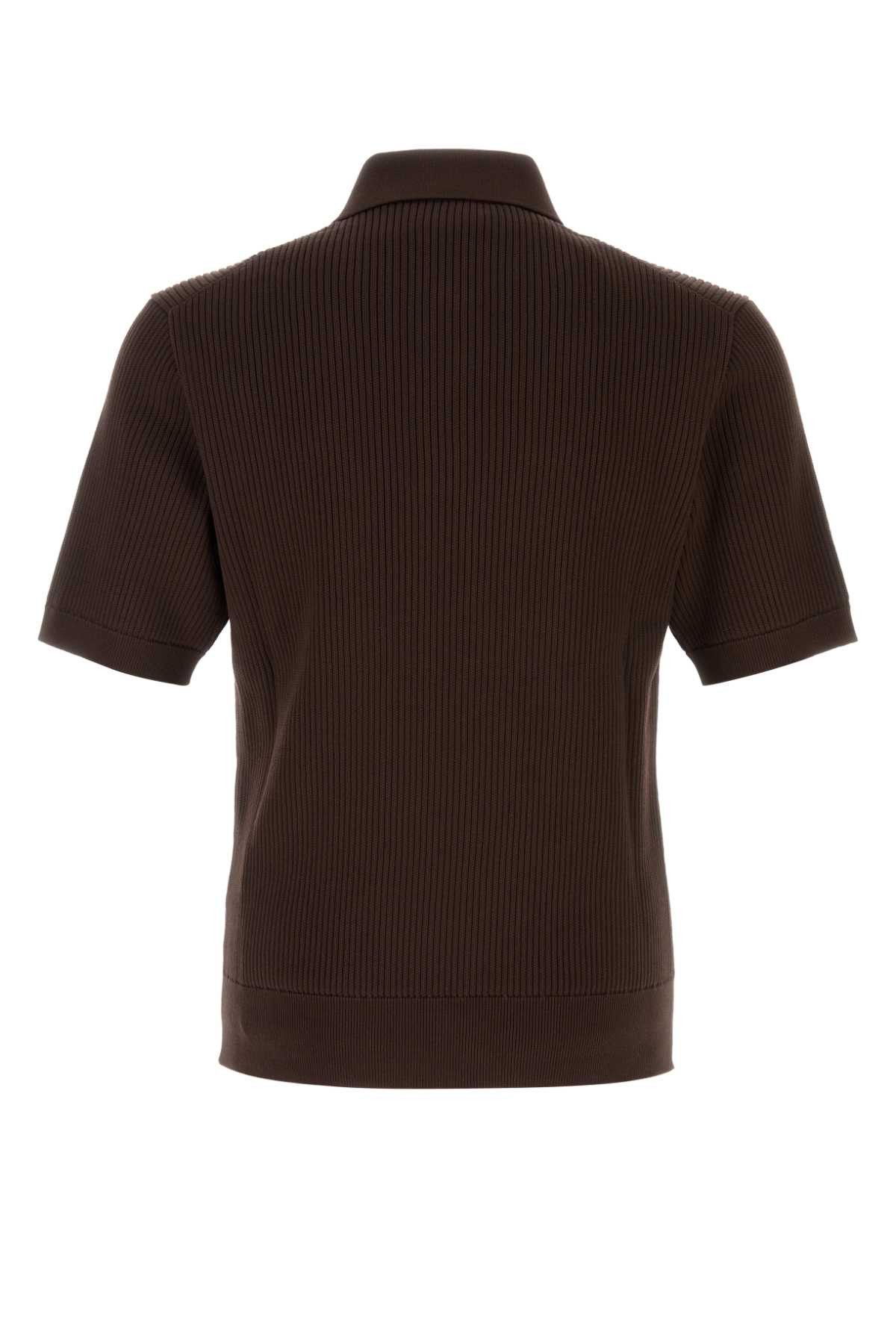 Dolce & Gabbana Dark Brown Cotton Polo Shirt Size US XL / EU 56 / 4 - 2 Thumbnail