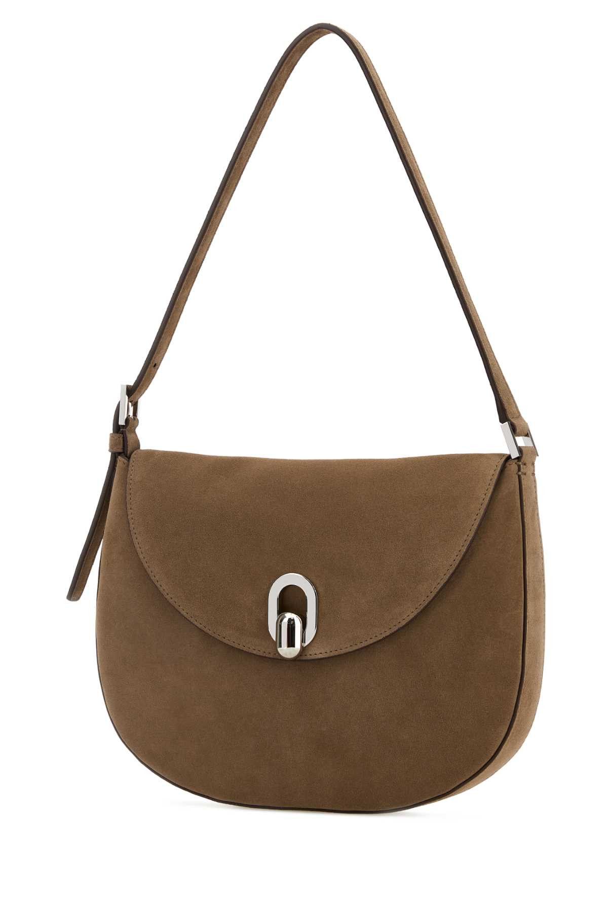 Savette Beige Suede Small Tondo Crossbody Bag Size ONE SIZE - 2 Thumbnail