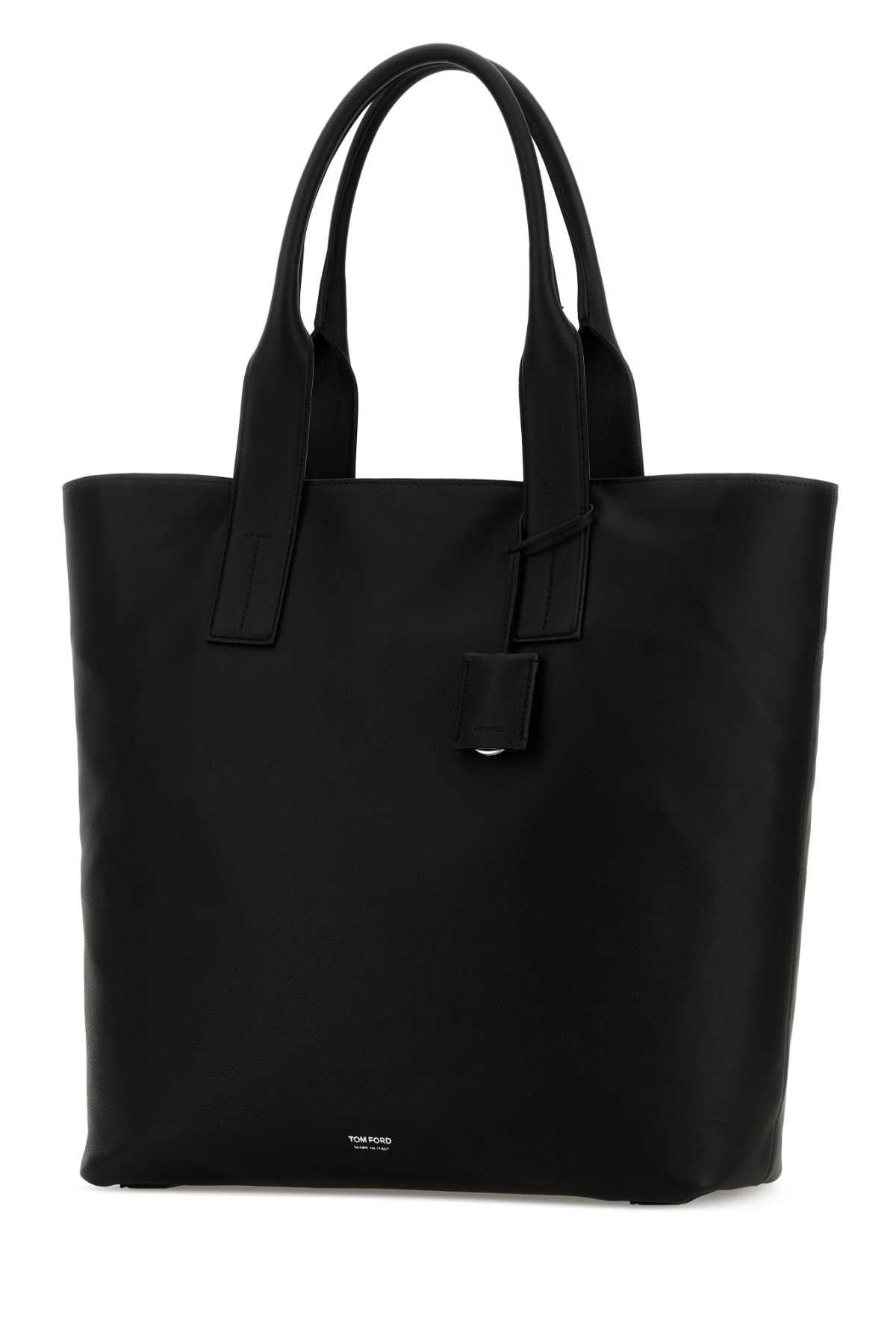 Tom Ford Black Leather Shopping Bag Size ONE SIZE - 2 Thumbnail