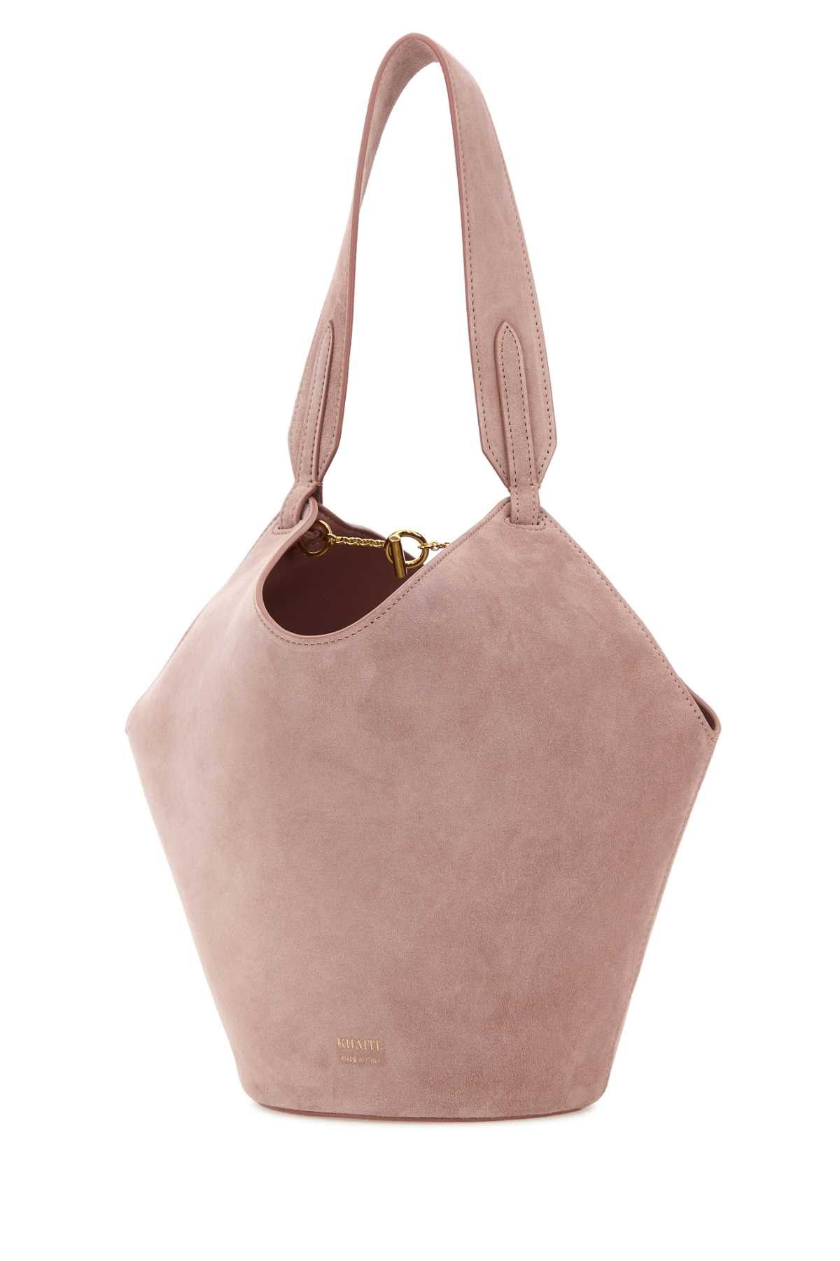 KHAITE Pink Suede Mini Lotus Shoulder Bag Size ONE SIZE - 2 Thumbnail