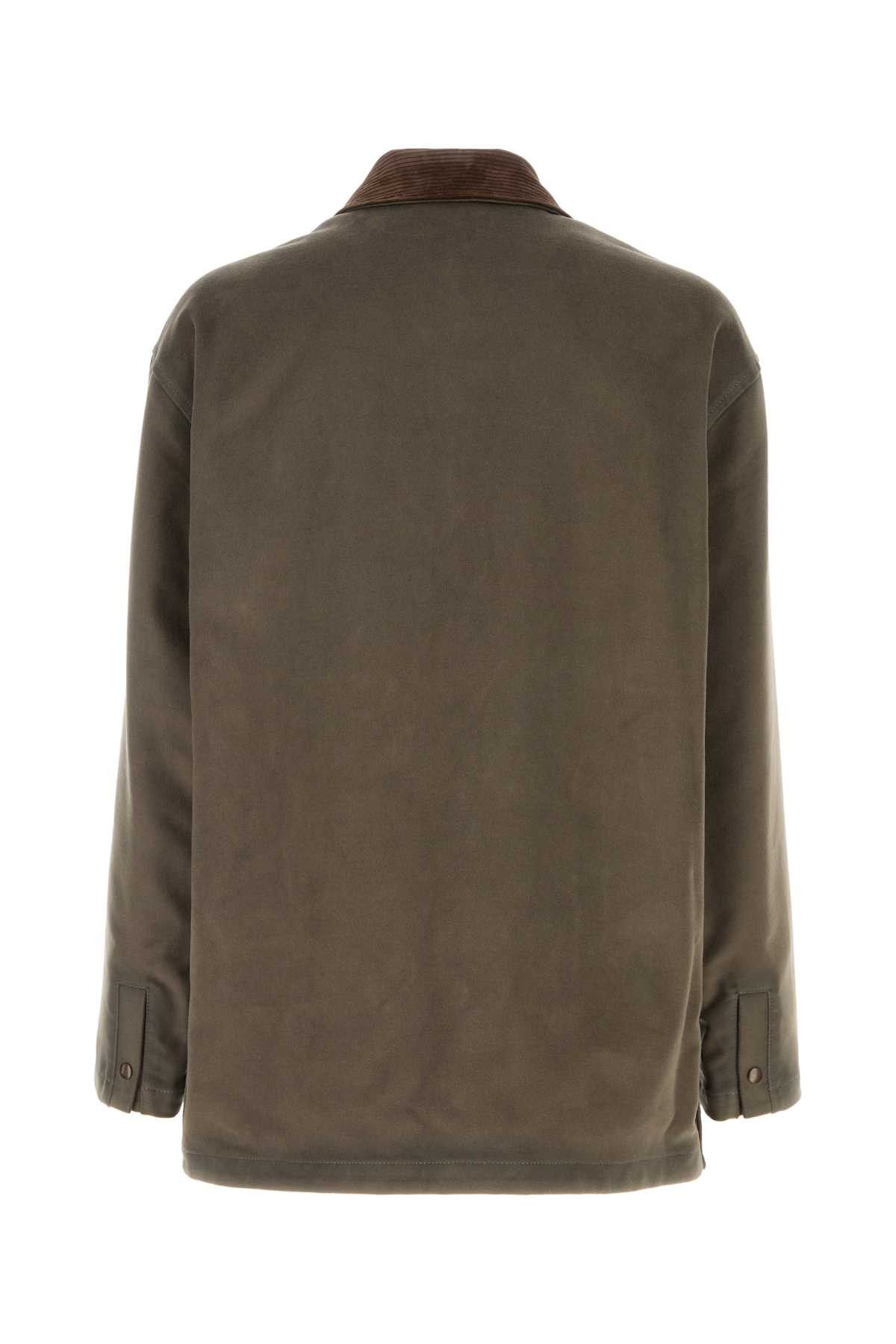 Loewe Khaki Viscose Blend Jacket Size US L / EU 52-54 / 3 - 2 Thumbnail