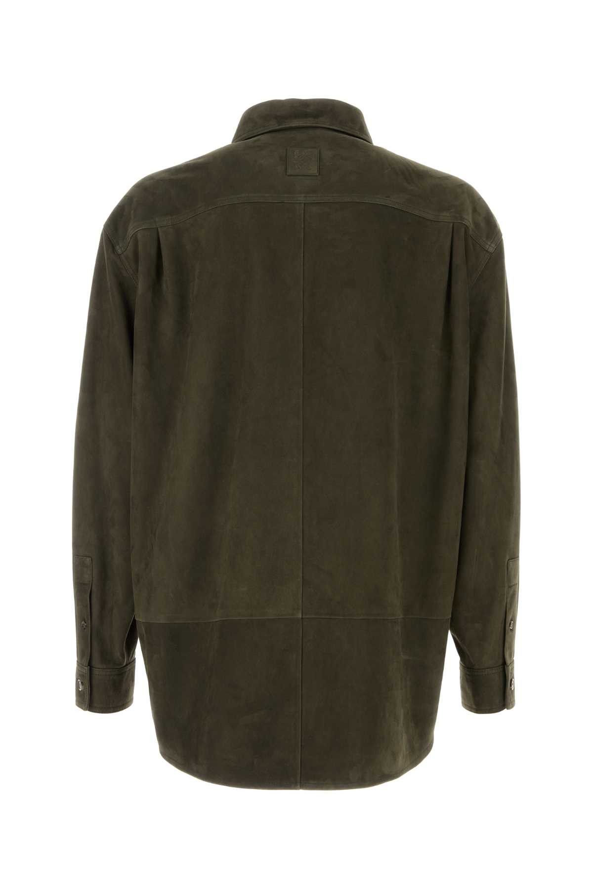 Loewe Khaki Suede Shirt Size US XL / EU 56 / 4 - 2 Thumbnail