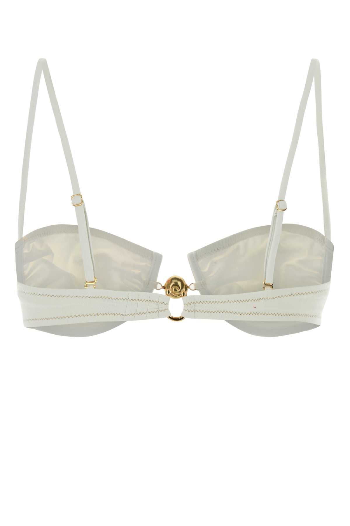 Reina Olga White Stretch Jersey Hammond 2.0 Bikini Top Size XS / US 0-2 / IT 36-38 - 2 Thumbnail