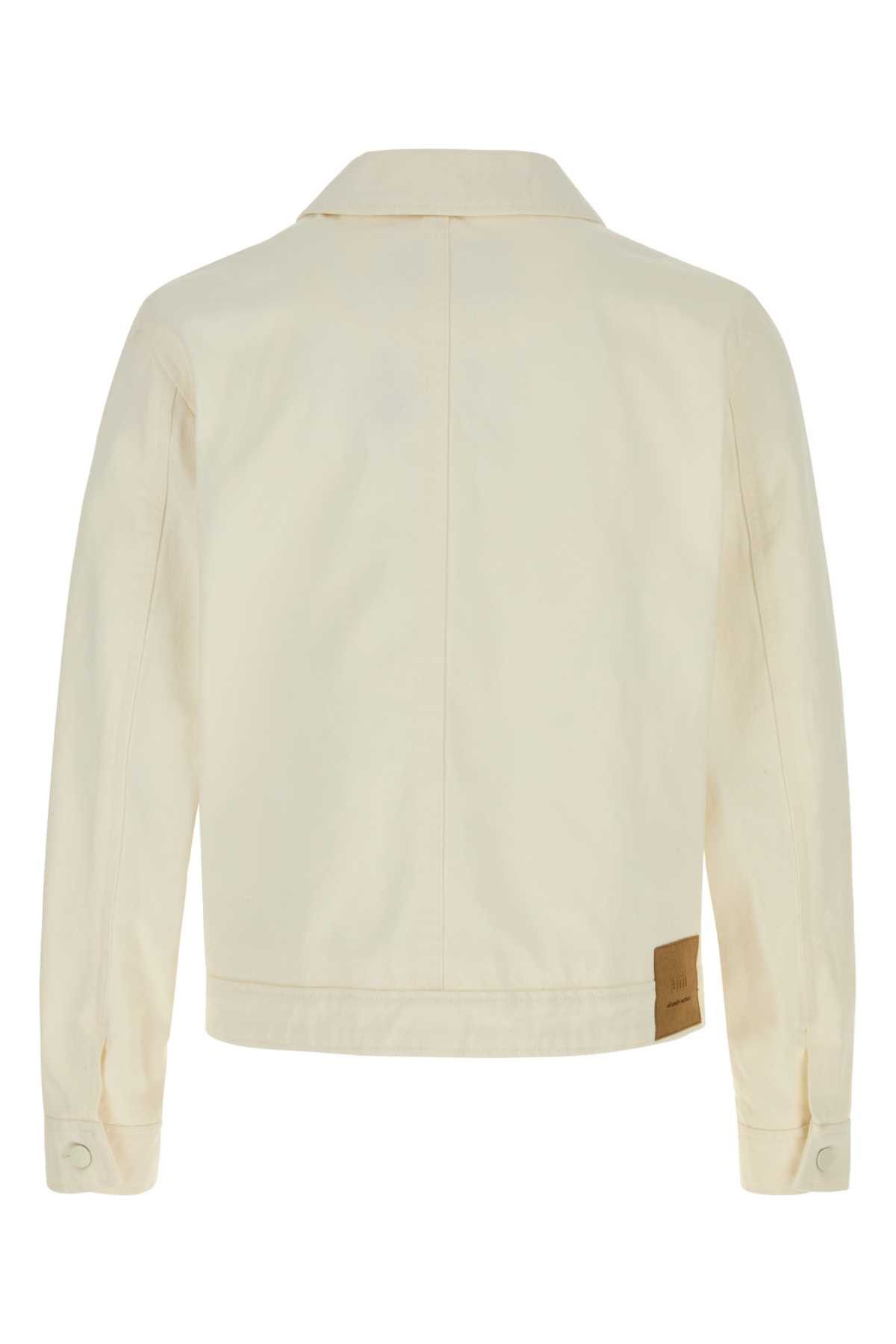 AMI Ivory Denim Jacket Size US L / EU 52-54 / 3 - 2 Thumbnail