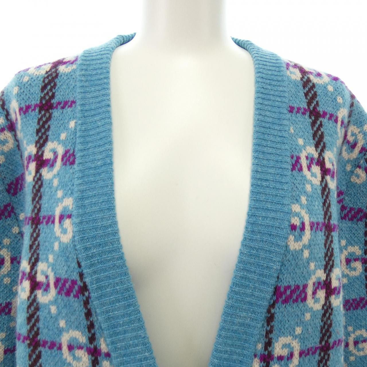 Gucci Gucci Gucci Wool Cardigan Textile Tops 731585XKC1H DUTY FREE for USA Size ONE SIZE - 5 Thumbnail