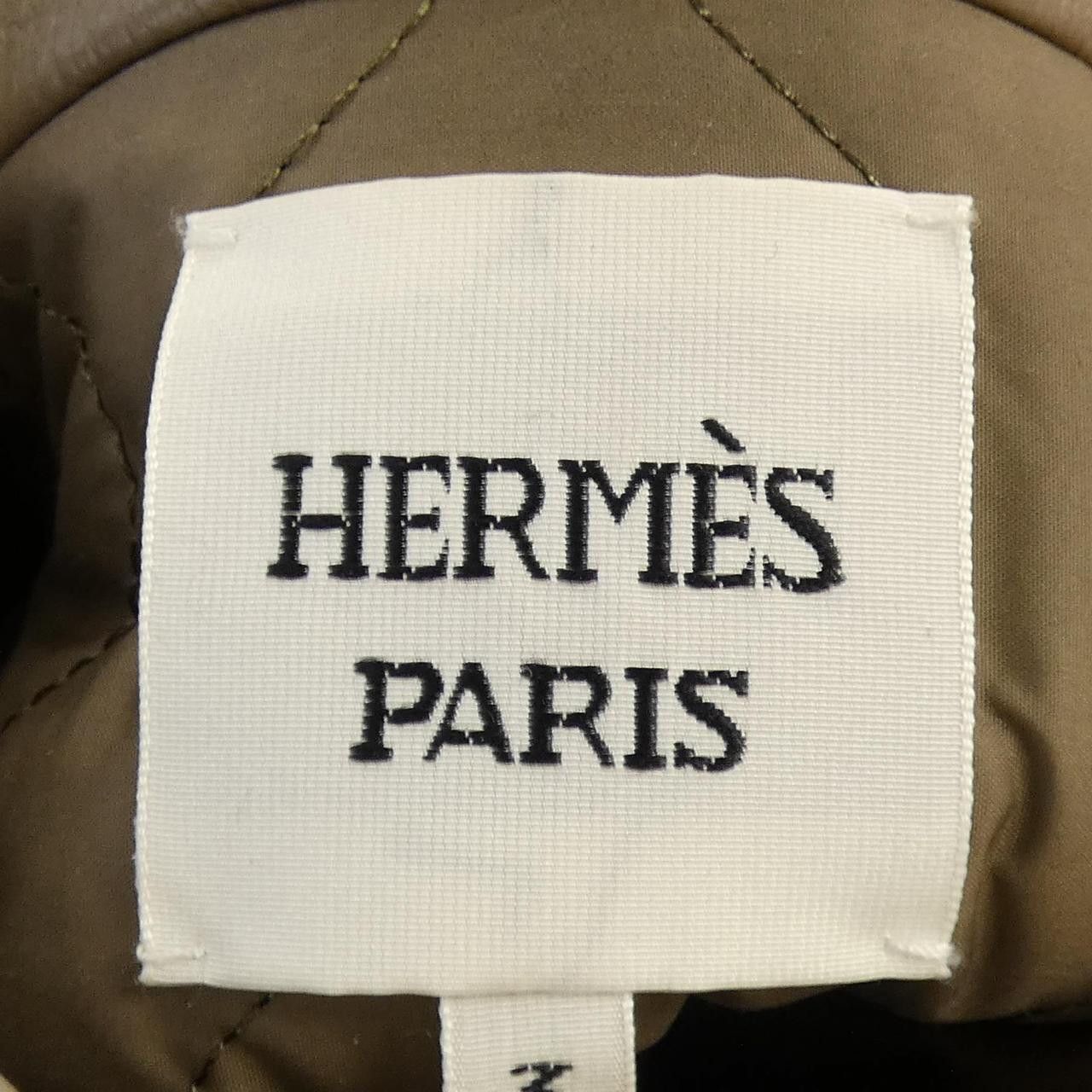 Hermes Hermes Hermès 3H1215D2 Deer Skin Cashmere Polyester Leather Jacket38 Leather Outerwear DUTY FREE for USA Size ONE SIZE - 4 Thumbnail