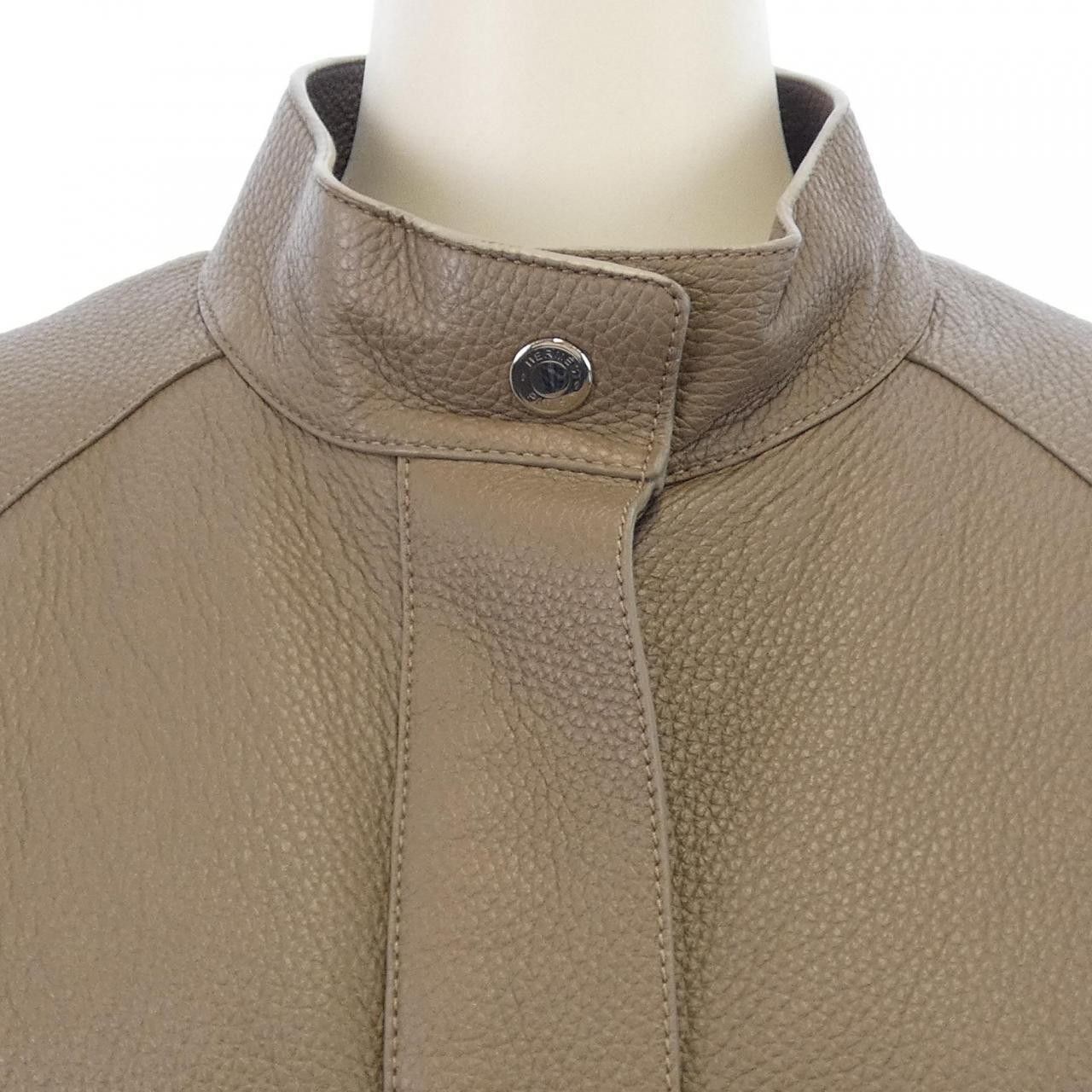 Hermes Hermes Hermès 3H1215D2 Deer Skin Cashmere Polyester Leather Jacket38 Leather Outerwear DUTY FREE for USA Size ONE SIZE - 5 Thumbnail