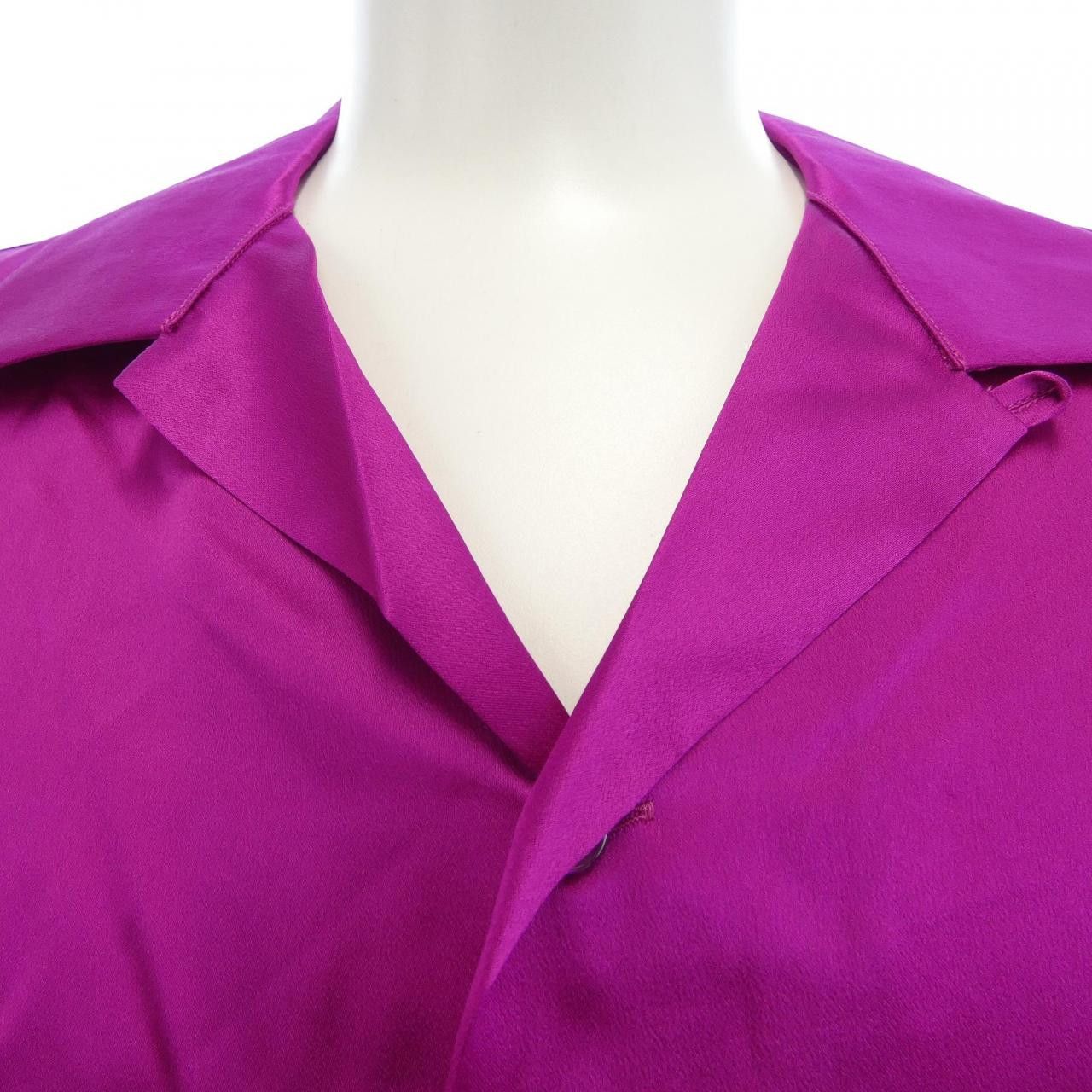 Yves Saint Laurent Yves Saint Laurent Saint Laurent Silk Short Sleeve Shirt Textile Dress Shirt 713875 Y900R DUTY FREE for USA Size ONE SIZE - 5 Thumbnail