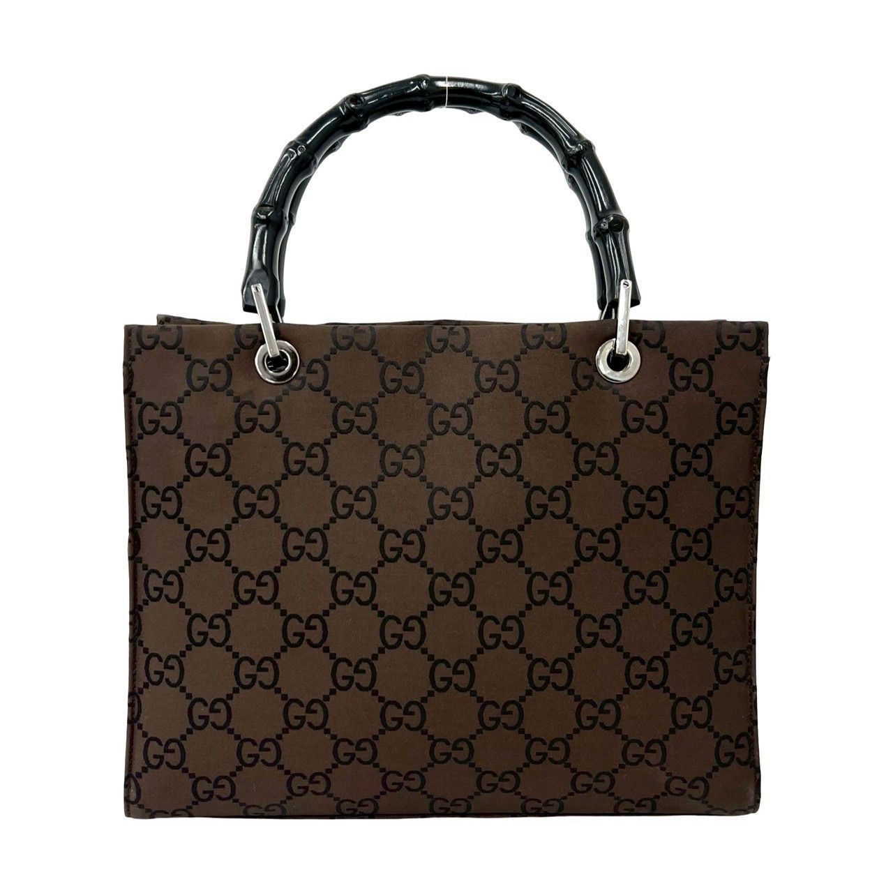 Gucci Gucci Gucci Bamboo GG Nylon Leather Handbag Textile Handbag DUTY FREE for USA Size ONE SIZE - 2 Thumbnail
