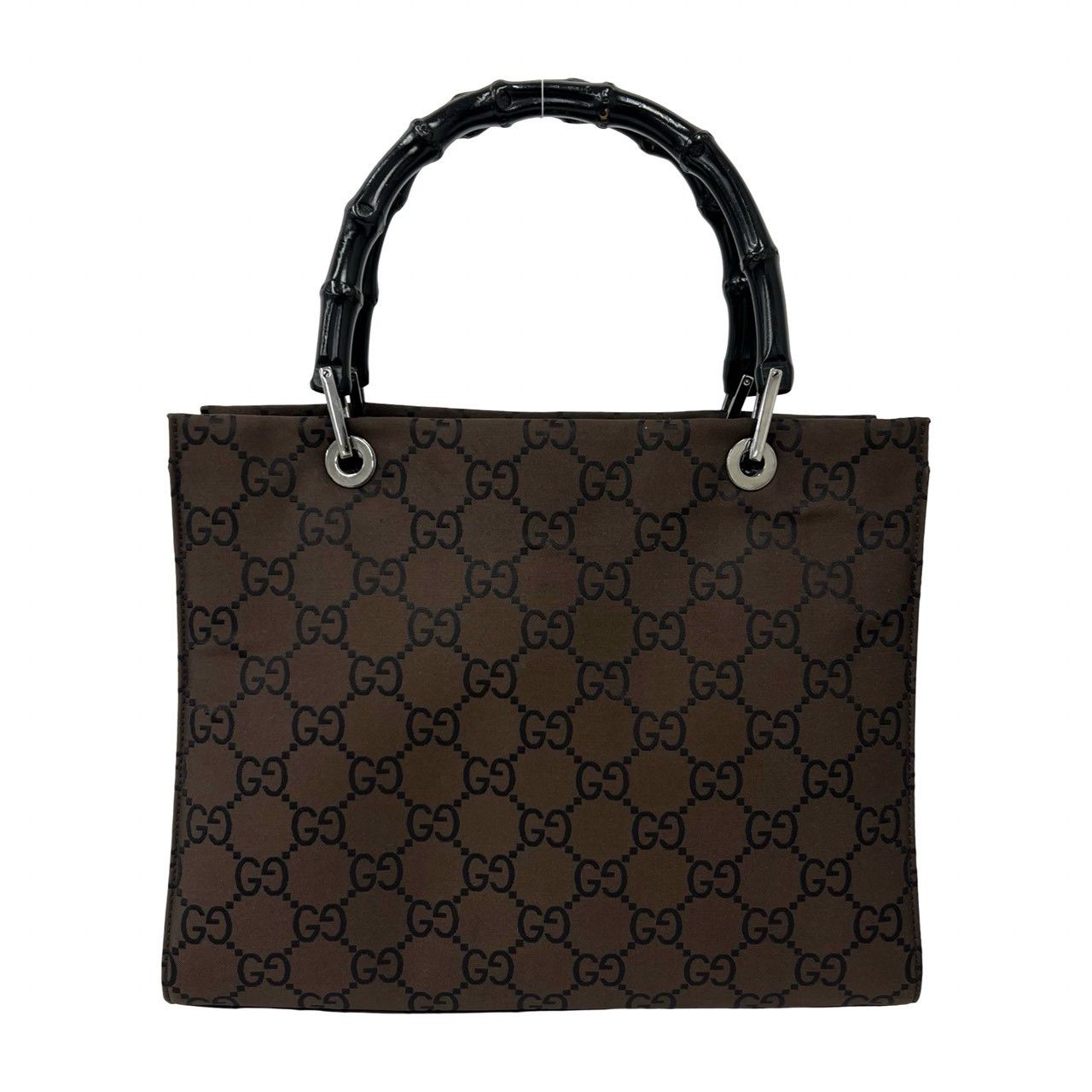 Gucci Gucci Gucci Bamboo GG Nylon Leather Handbag Textile Handbag DUTY FREE for USA Size ONE SIZE - 4 Thumbnail