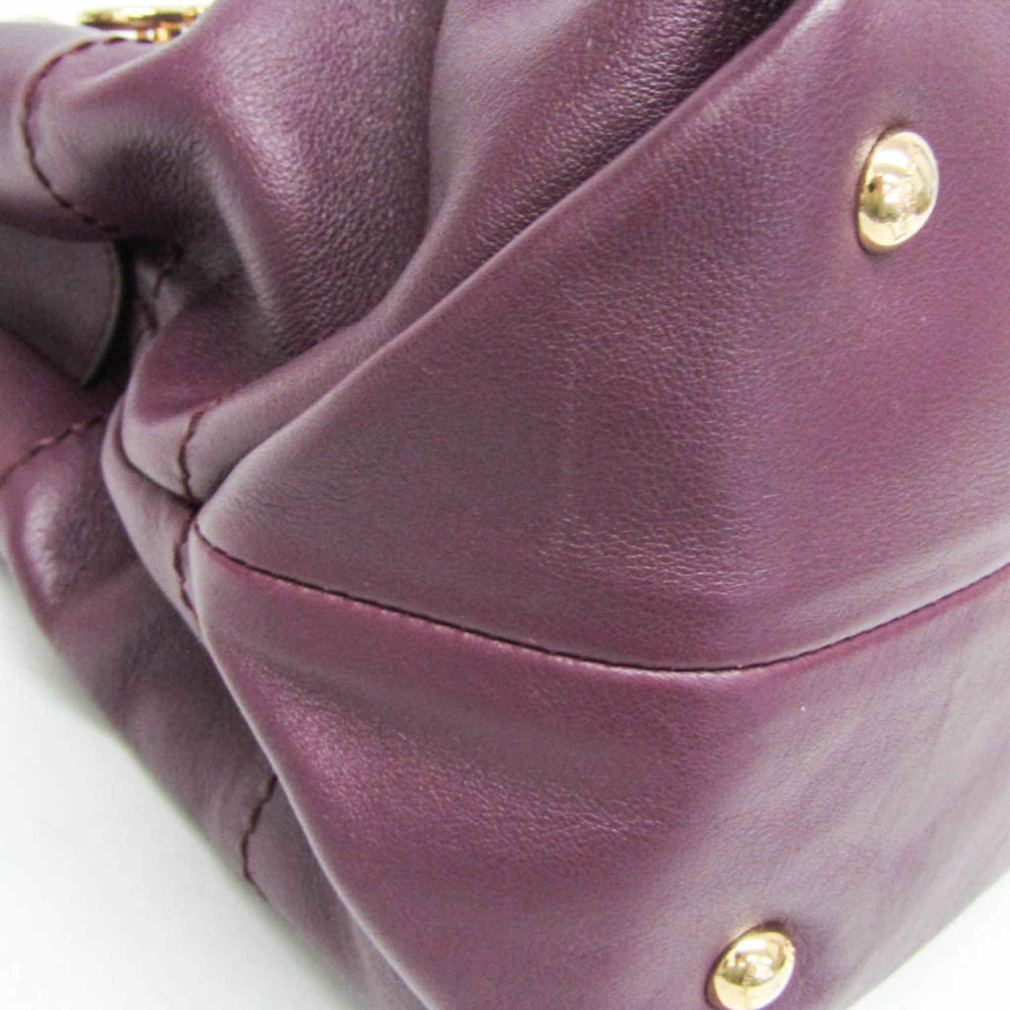 Salvatore Ferragamo Salvatore Ferragamo Gancini EE-21 D477 Women's Leather Handbag,Shoulder Bag Purple Size ONE SIZE - 13 Thumbnail