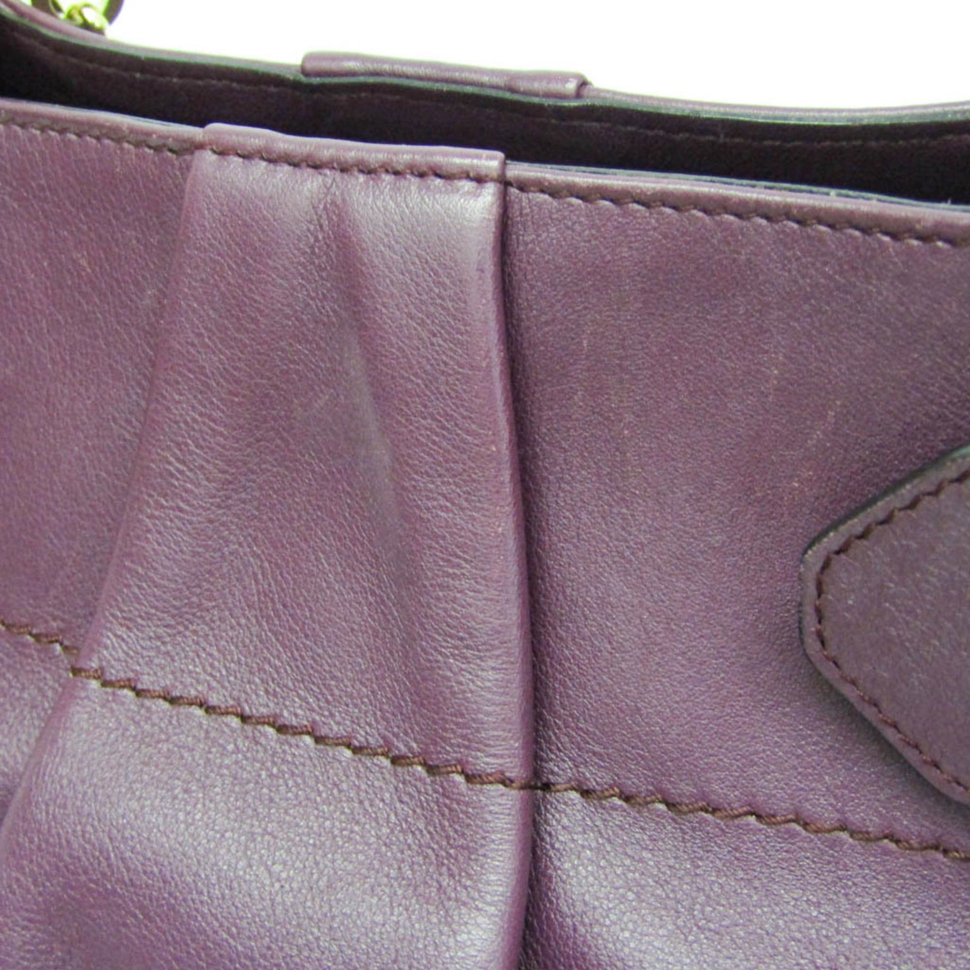 Salvatore Ferragamo Salvatore Ferragamo Gancini EE-21 D477 Women's Leather Handbag,Shoulder Bag Purple Size ONE SIZE - 6 Thumbnail