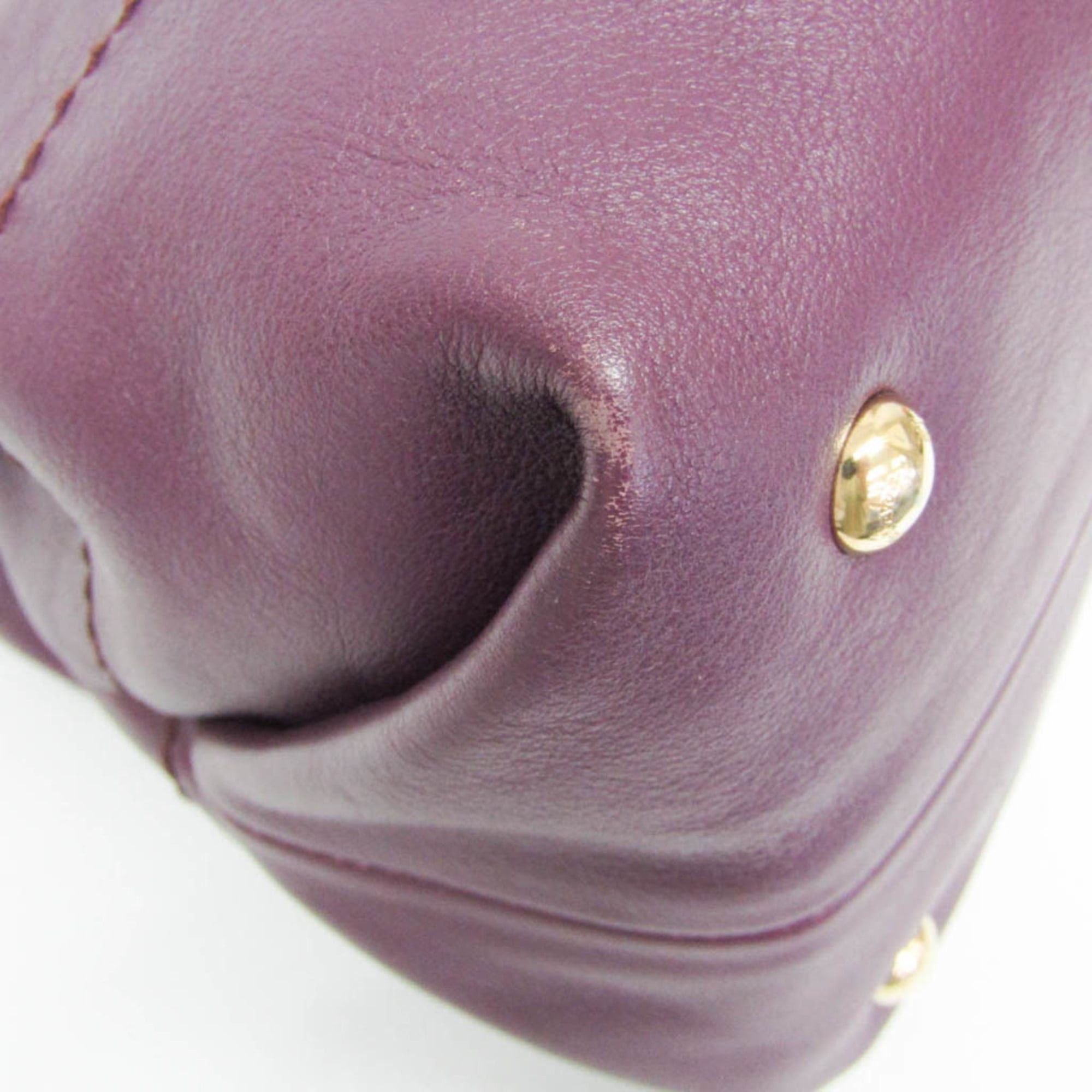 Salvatore Ferragamo Salvatore Ferragamo Gancini EE-21 D477 Women's Leather Handbag,Shoulder Bag Purple Size ONE SIZE - 4 Thumbnail
