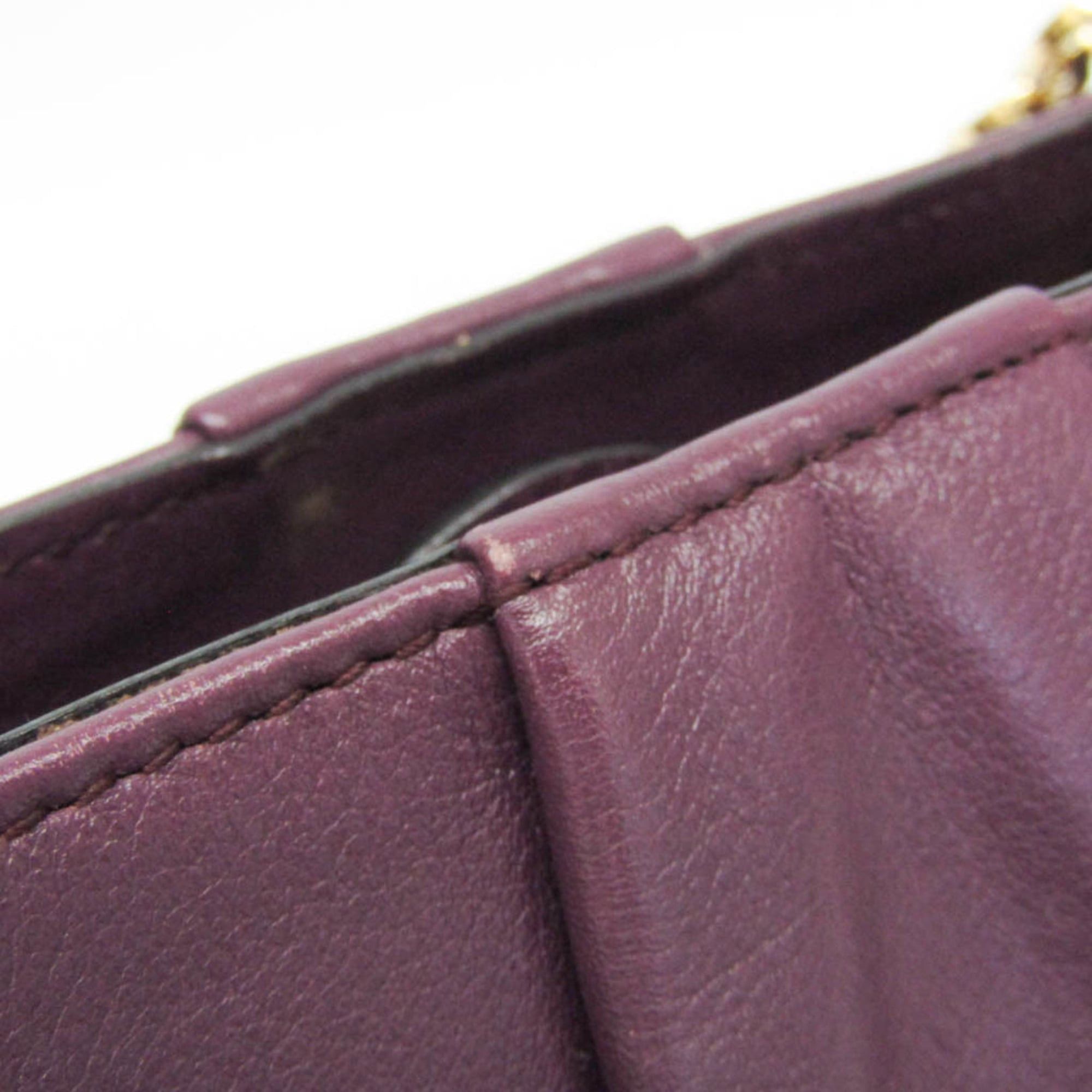 Salvatore Ferragamo Salvatore Ferragamo Gancini EE-21 D477 Women's Leather Handbag,Shoulder Bag Purple Size ONE SIZE - 12 Thumbnail