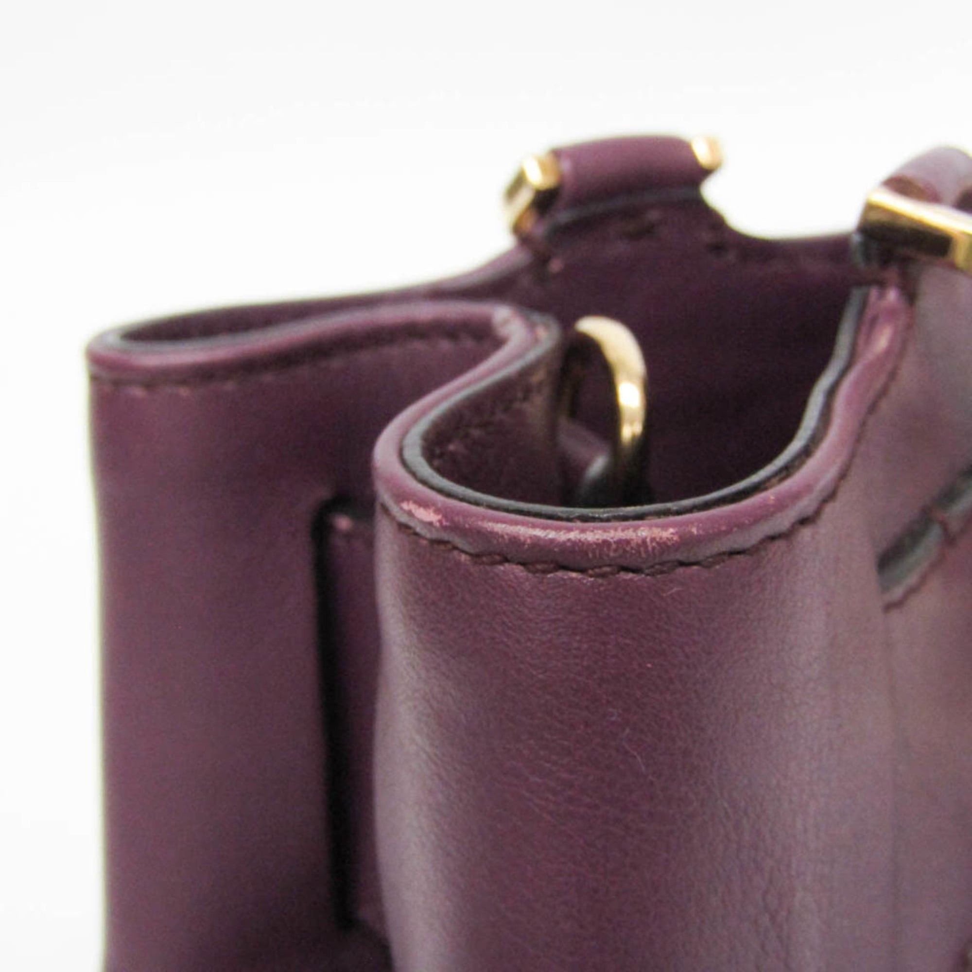 Salvatore Ferragamo Salvatore Ferragamo Gancini EE-21 D477 Women's Leather Handbag,Shoulder Bag Purple Size ONE SIZE - 14 Thumbnail