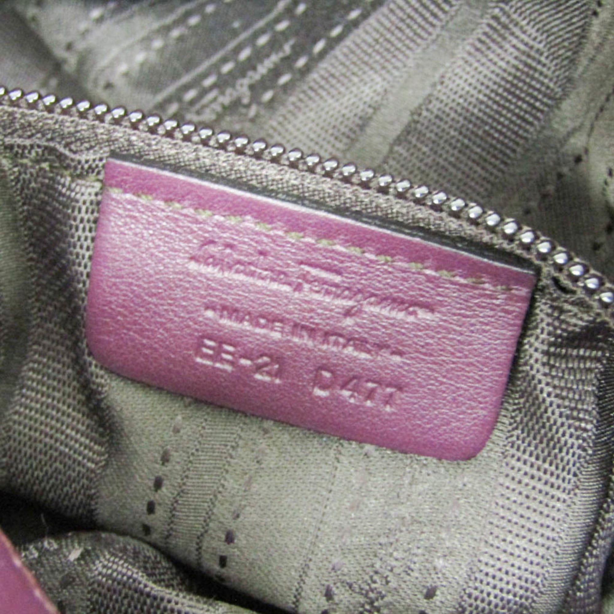 Salvatore Ferragamo Salvatore Ferragamo Gancini EE-21 D477 Women's Leather Handbag,Shoulder Bag Purple Size ONE SIZE - 19 Thumbnail