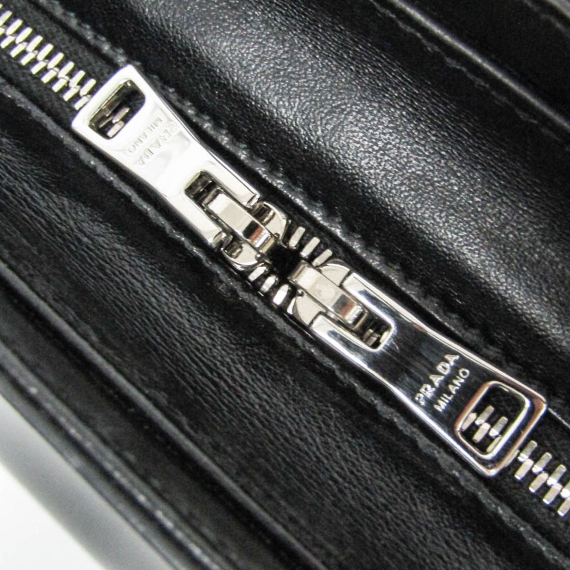 Prada Prada Brushed Leather SPAZZOLATO 1BA320 Women's Leather Handbag,Shoulder Bag Black Size ONE SIZE - 15 Thumbnail