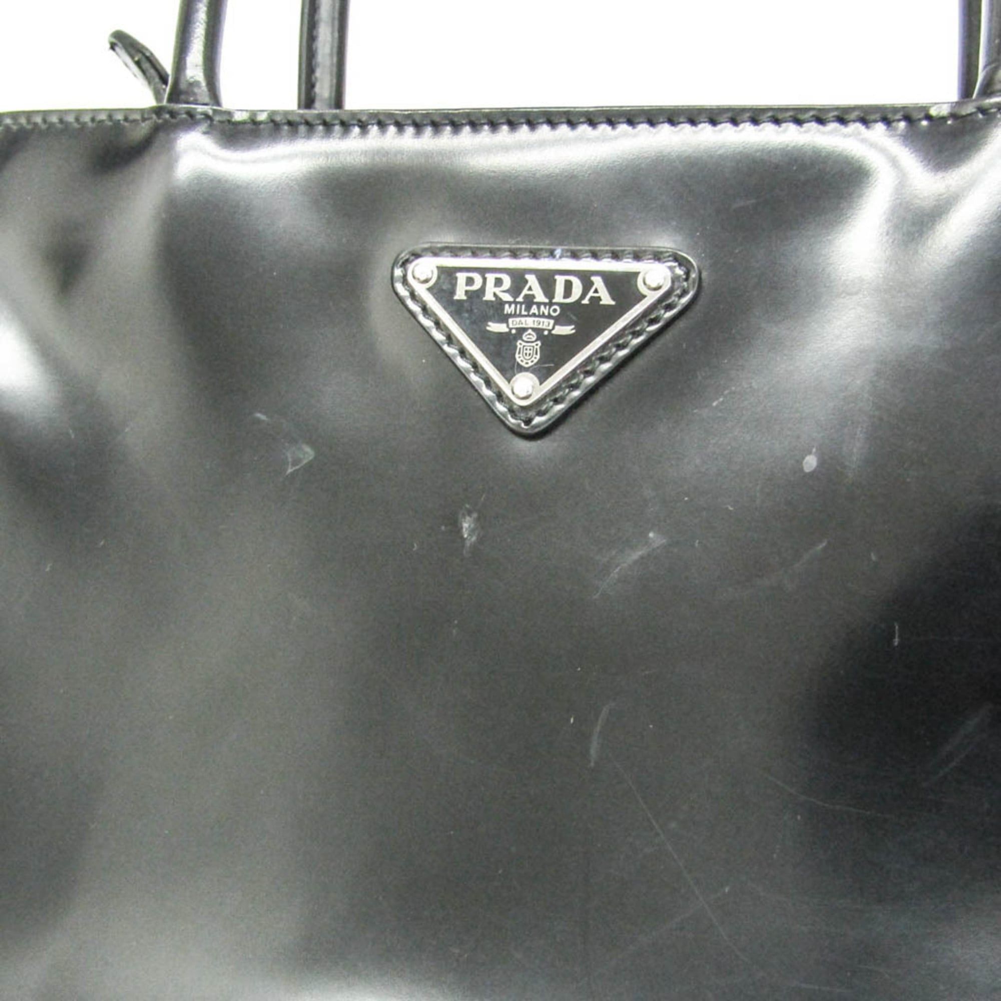 Prada Prada Brushed Leather SPAZZOLATO 1BA320 Women's Leather Handbag,Shoulder Bag Black Size ONE SIZE - 6 Thumbnail