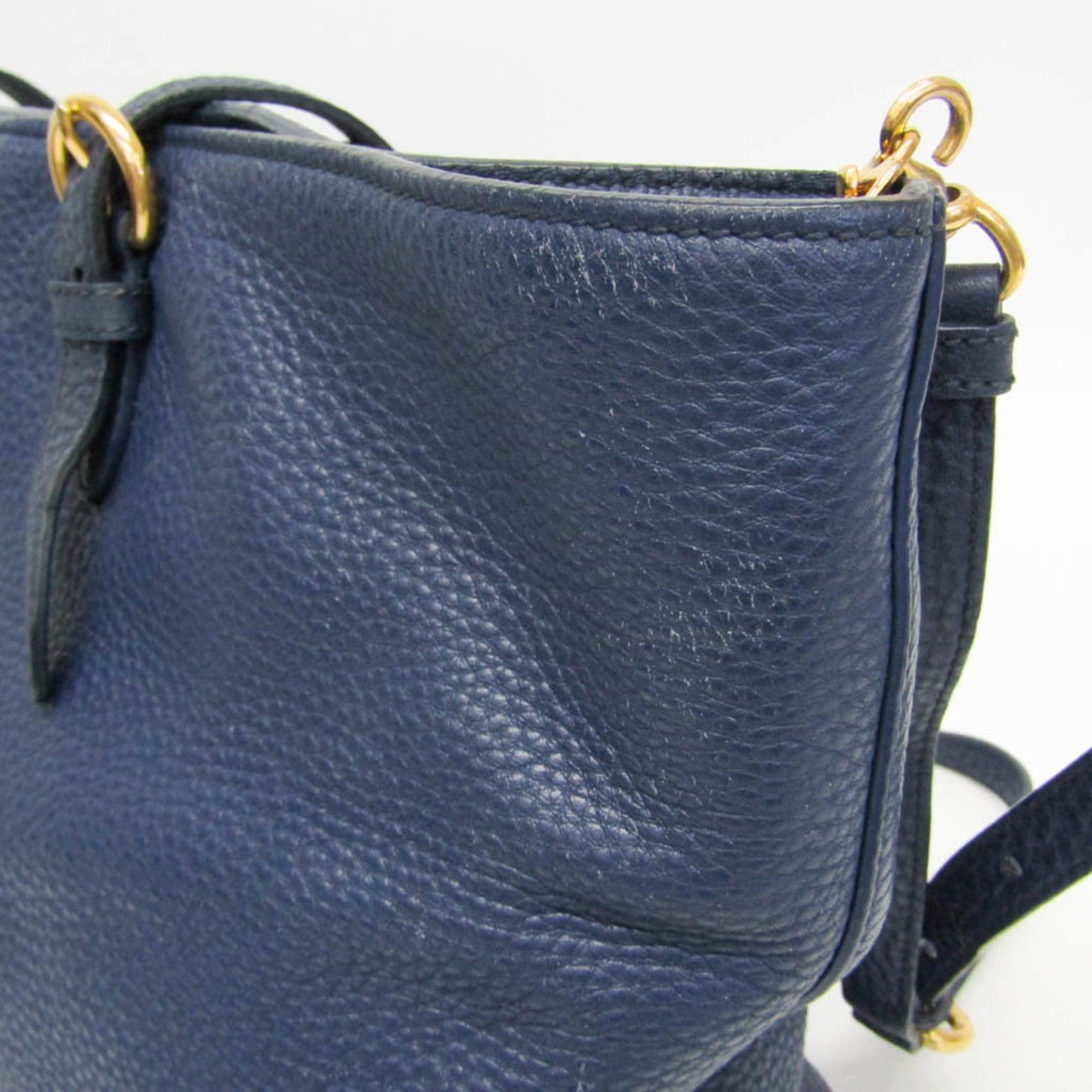 Miu Miu Miu Miu Women's Leather Shoulder Bag,Tote Bag Navy Size ONE SIZE - 7 Thumbnail
