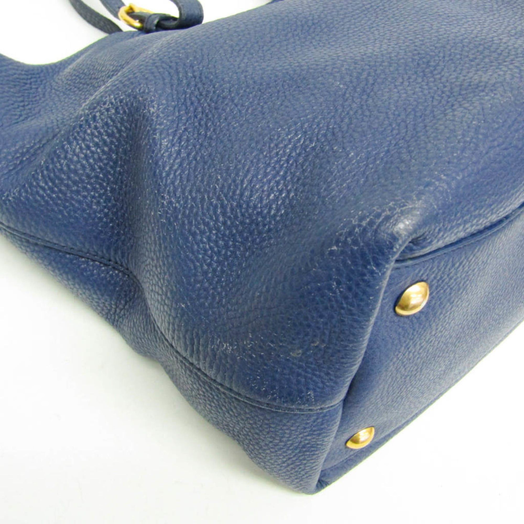 Miu Miu Miu Miu Women's Leather Shoulder Bag,Tote Bag Navy Size ONE SIZE - 5 Thumbnail
