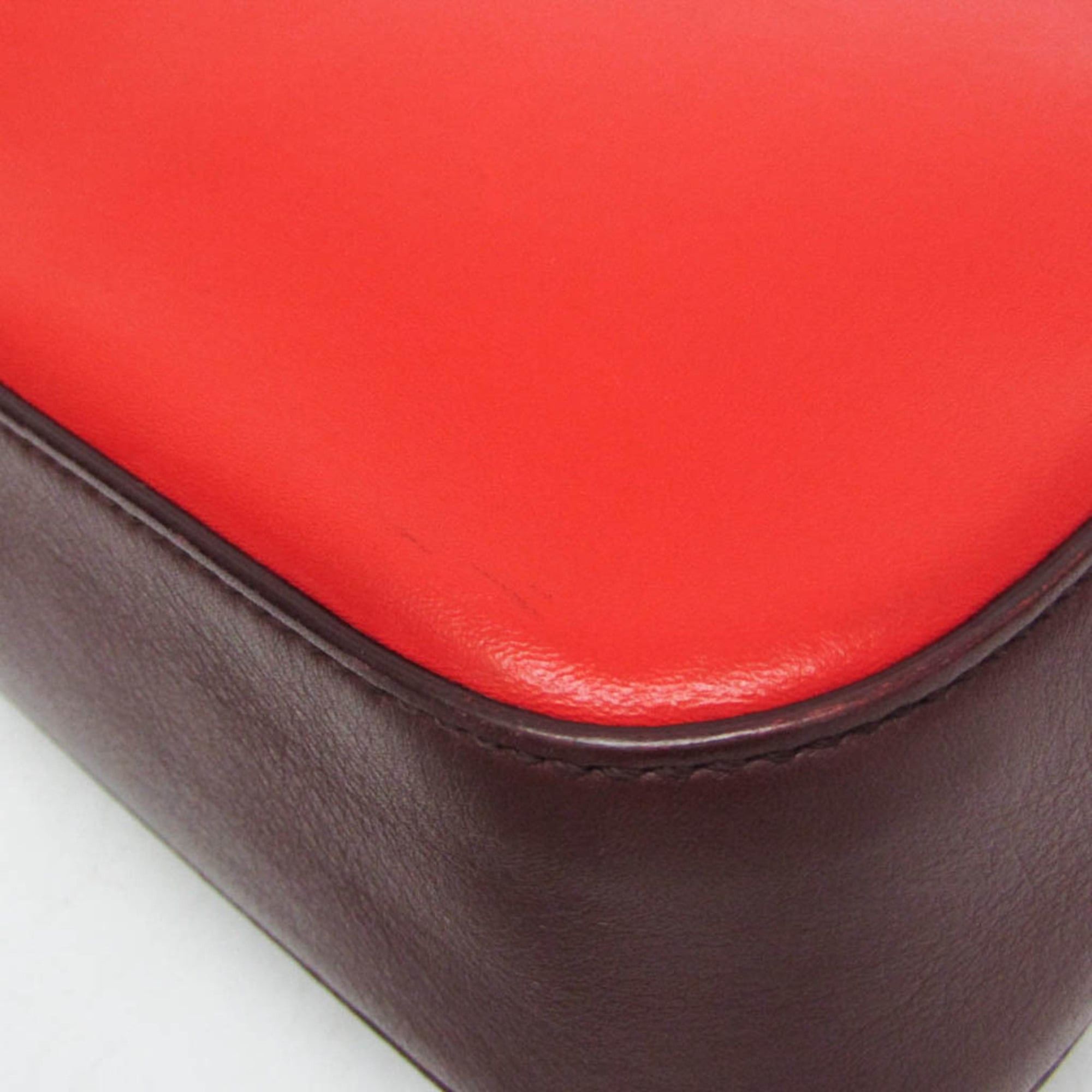 Fendi Fendi 8BR677 Women's Leather Shoulder Bag Red Color,Wine Size ONE SIZE - 4 Thumbnail