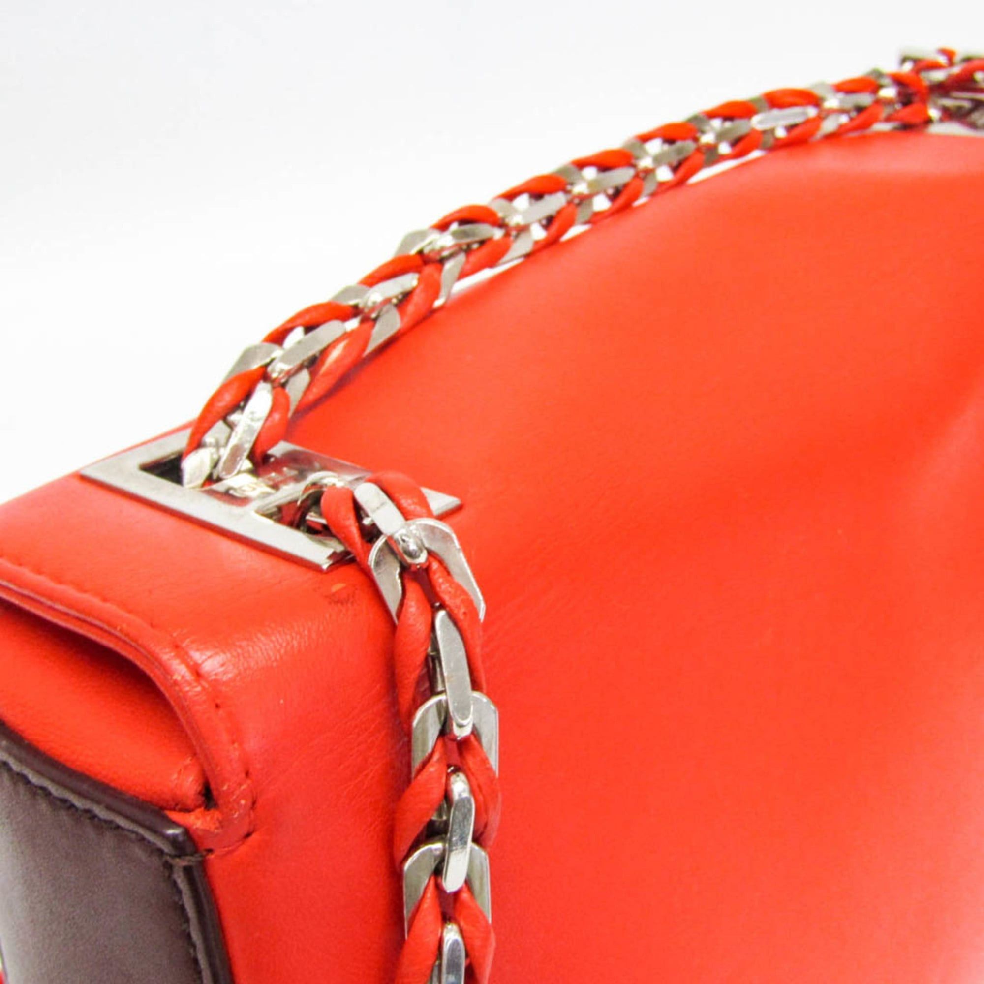 Fendi Fendi 8BR677 Women's Leather Shoulder Bag Red Color,Wine Size ONE SIZE - 11 Thumbnail
