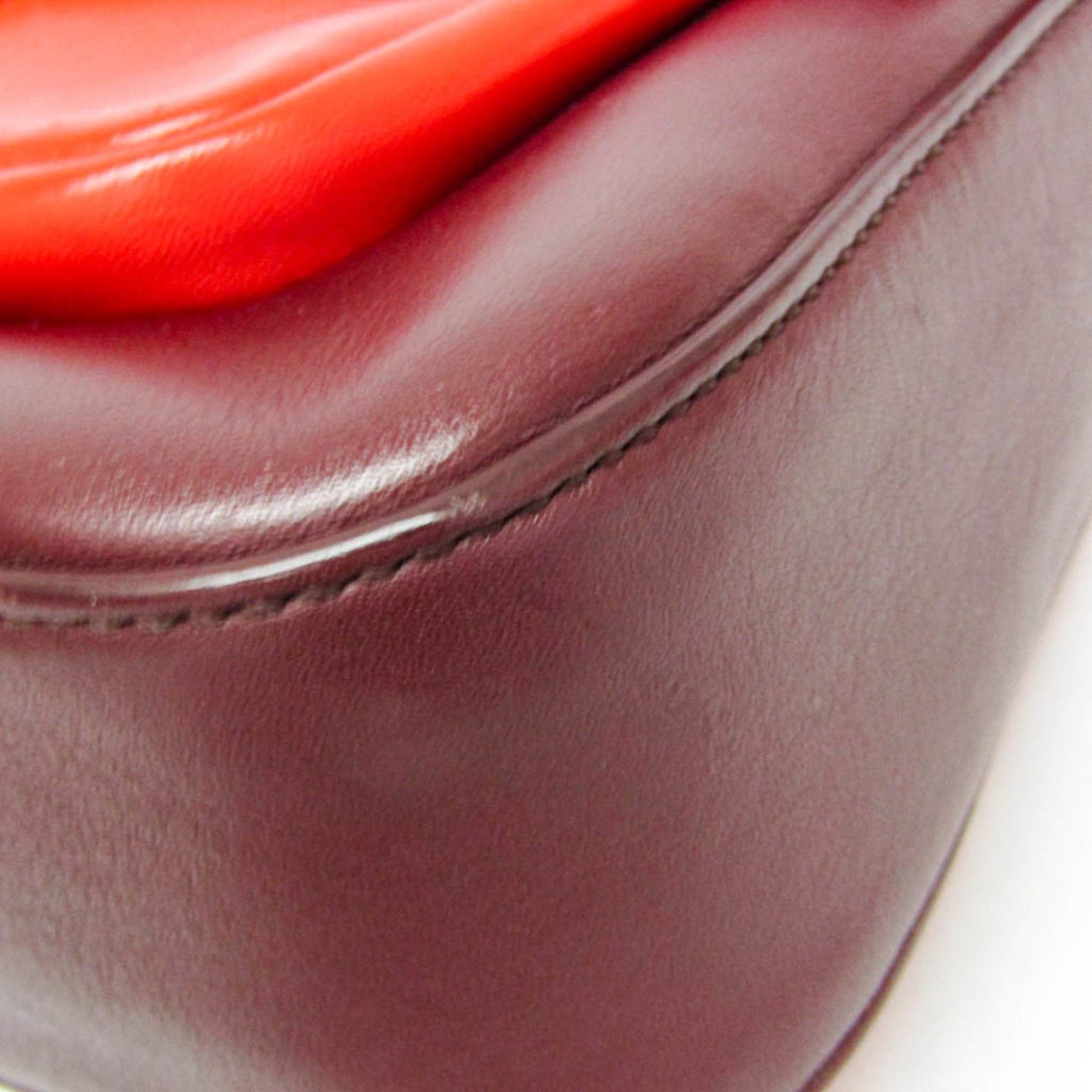 Fendi Fendi 8BR677 Women's Leather Shoulder Bag Red Color,Wine Size ONE SIZE - 5 Thumbnail