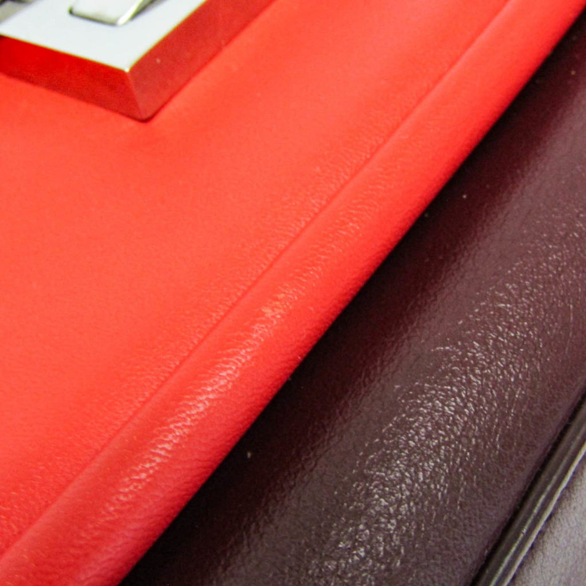 Fendi Fendi 8BR677 Women's Leather Shoulder Bag Red Color,Wine Size ONE SIZE - 8 Thumbnail
