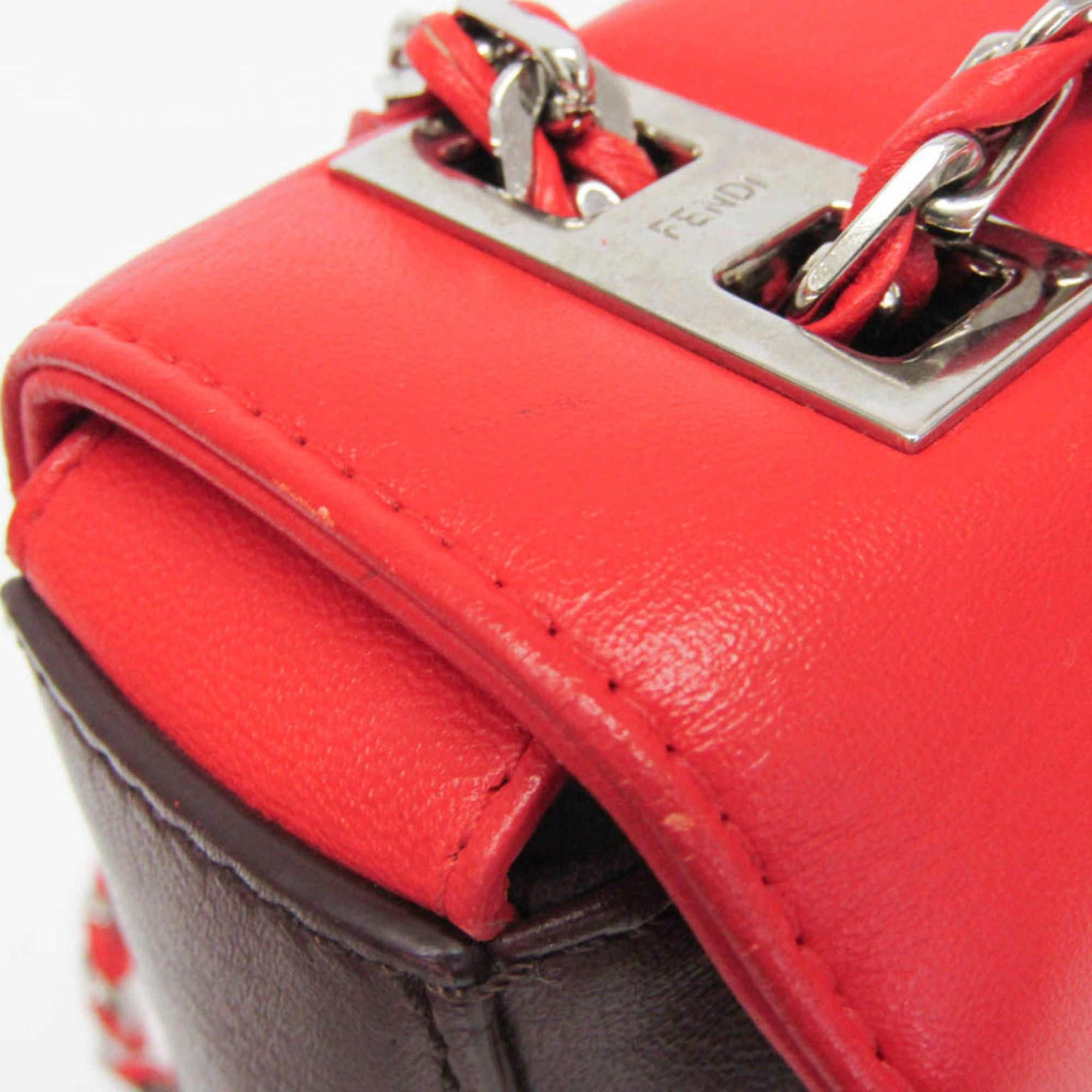 Fendi Fendi 8BR677 Women's Leather Shoulder Bag Red Color,Wine Size ONE SIZE - 9 Thumbnail