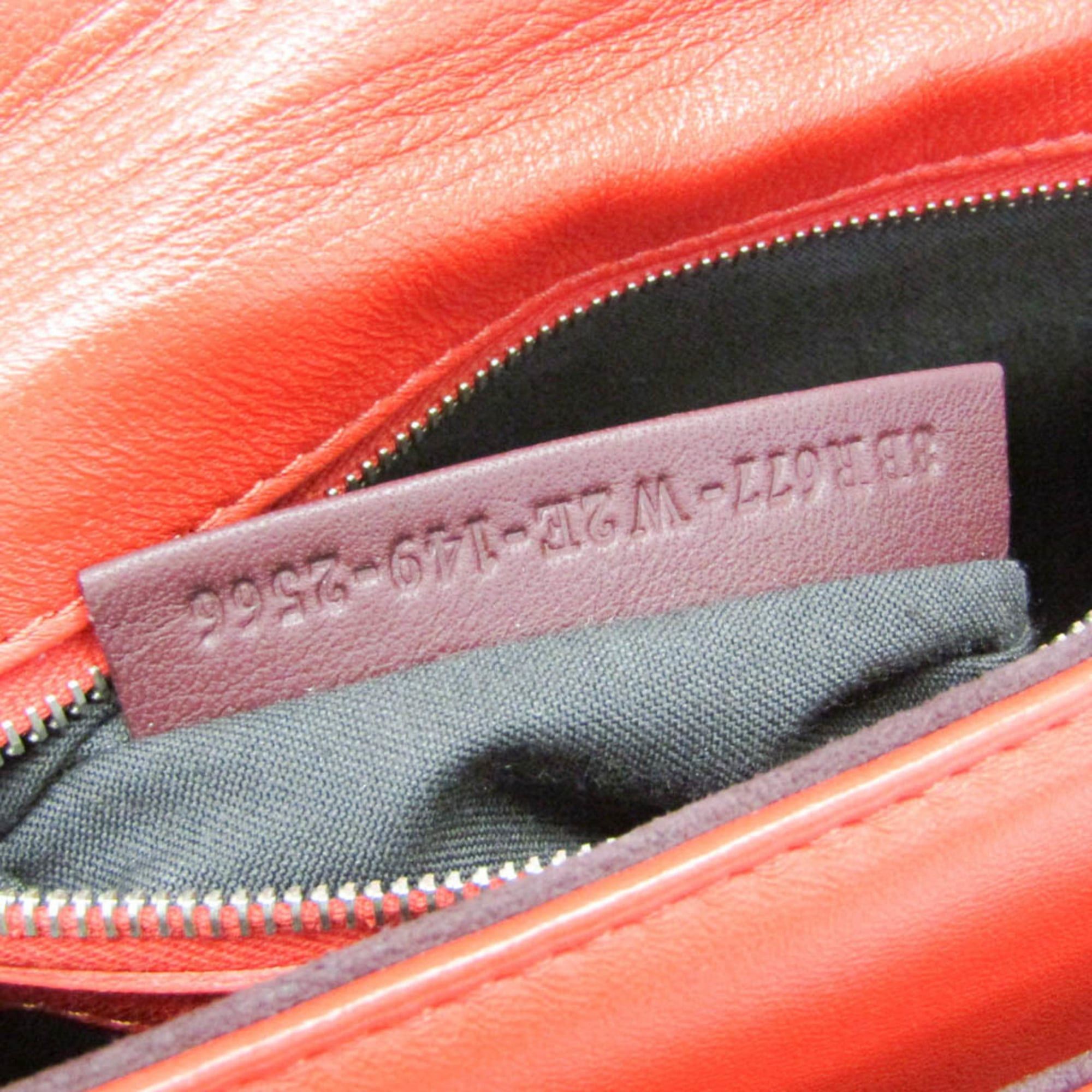 Fendi Fendi 8BR677 Women's Leather Shoulder Bag Red Color,Wine Size ONE SIZE - 17 Thumbnail
