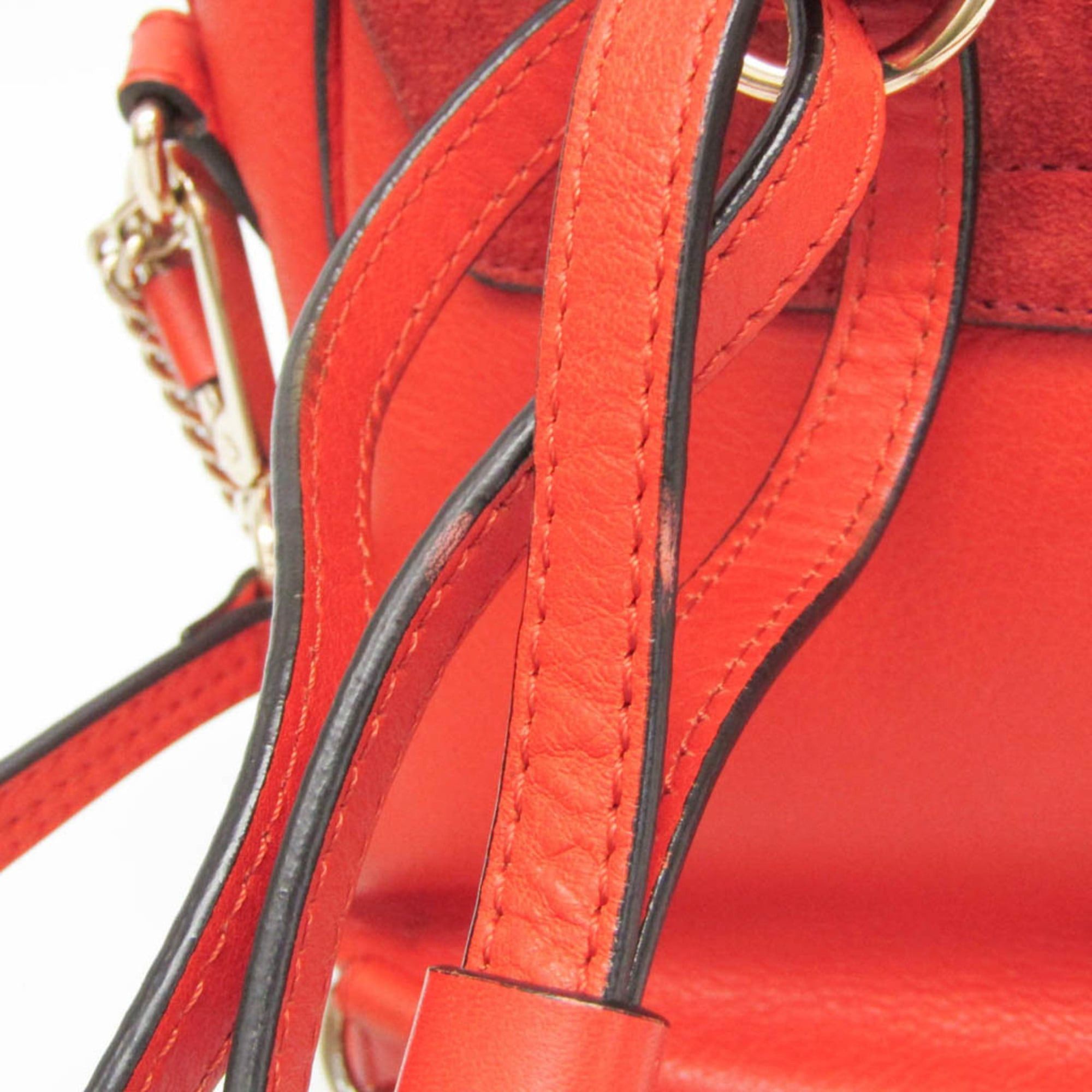 Chloe Chloé Faye Women's Leather,Suede Backpack Orange Size ONE SIZE - 15 Thumbnail