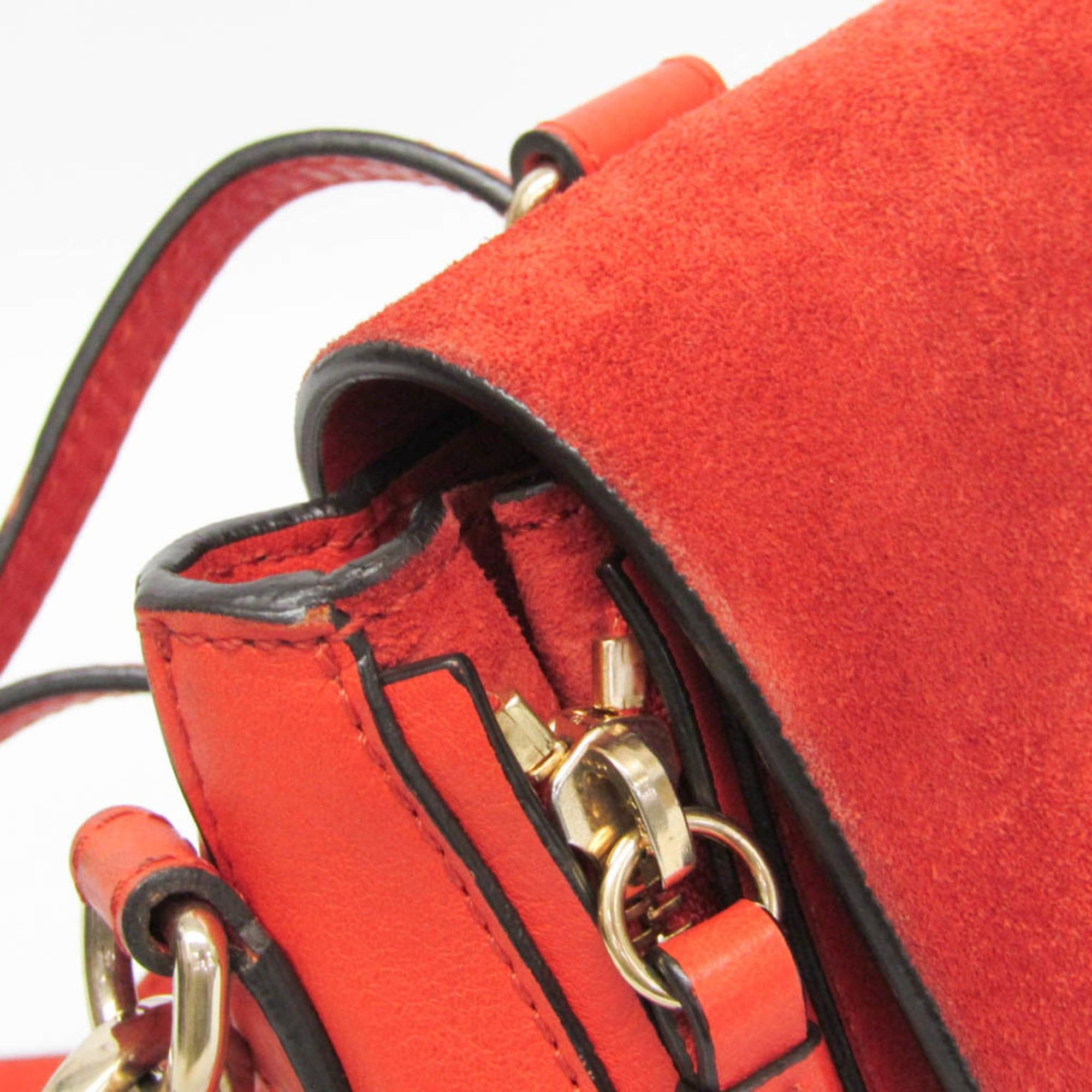 Chloe Chloé Faye Women's Leather,Suede Backpack Orange Size ONE SIZE - 10 Thumbnail