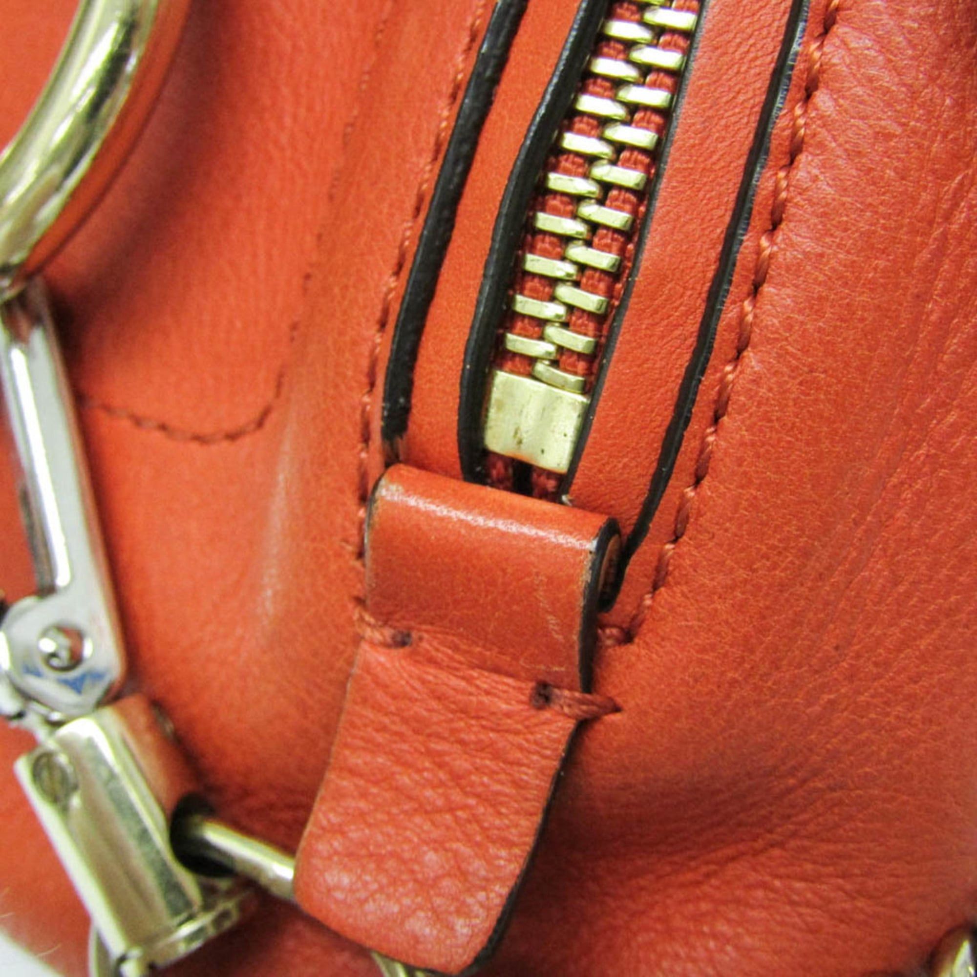 Chloe Chloé Faye Women's Leather,Suede Backpack Orange Size ONE SIZE - 14 Thumbnail