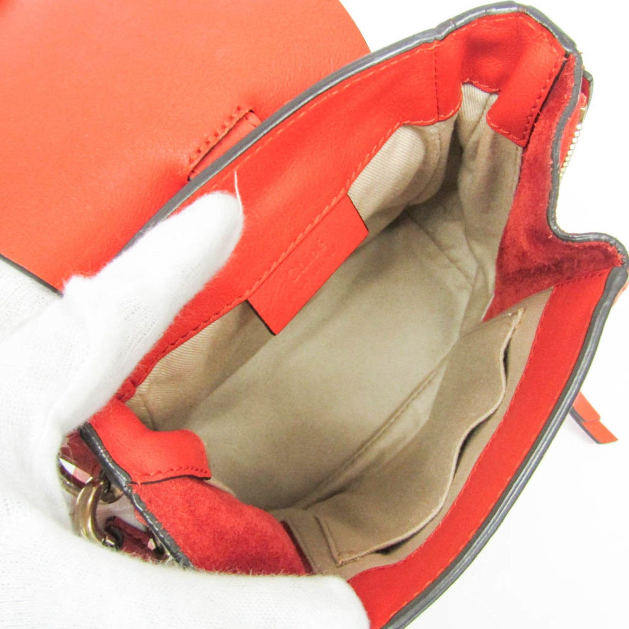 Chloe Chloé Faye Women's Leather,Suede Backpack Orange Size ONE SIZE - 3 Thumbnail