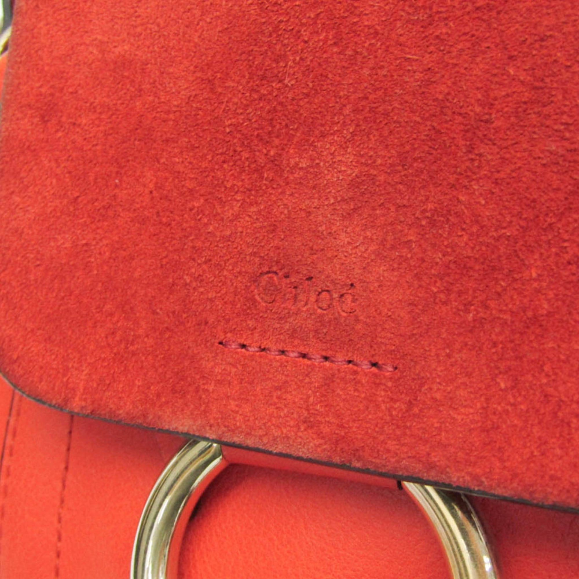 Chloe Chloé Faye Women's Leather,Suede Backpack Orange Size ONE SIZE - 12 Thumbnail