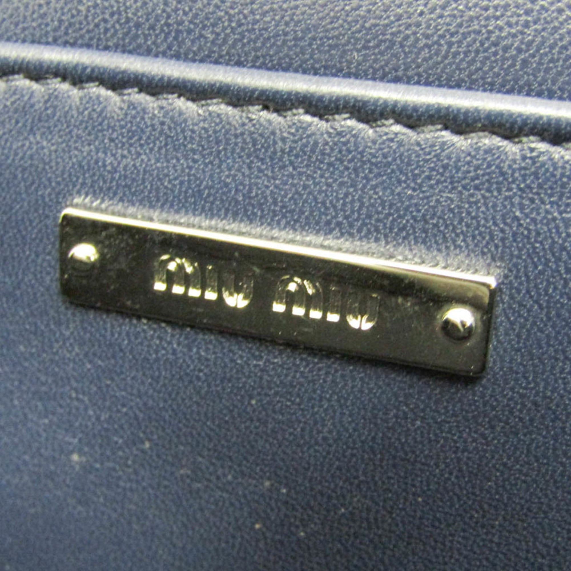 Miu Miu Miu Miu Chain Shoulder Bag 5BH107 Women's Leather,Spangles Handbag,Shoulder Bag Blue Size ONE SIZE - 14 Thumbnail