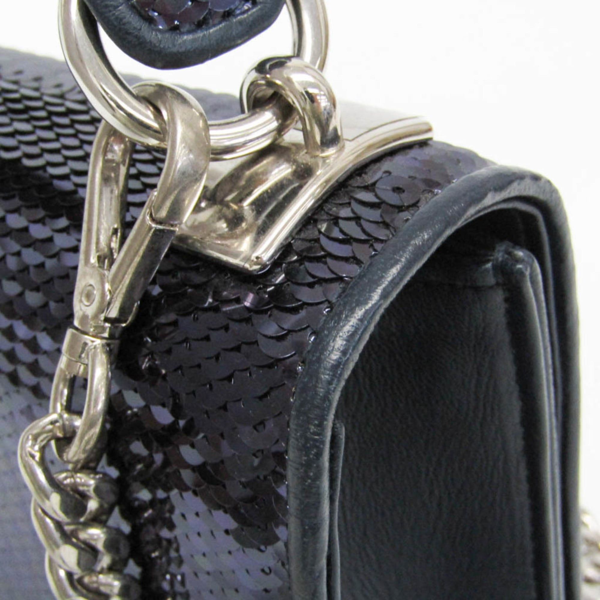 Miu Miu Miu Miu Chain Shoulder Bag 5BH107 Women's Leather,Spangles Handbag,Shoulder Bag Blue Size ONE SIZE - 9 Thumbnail